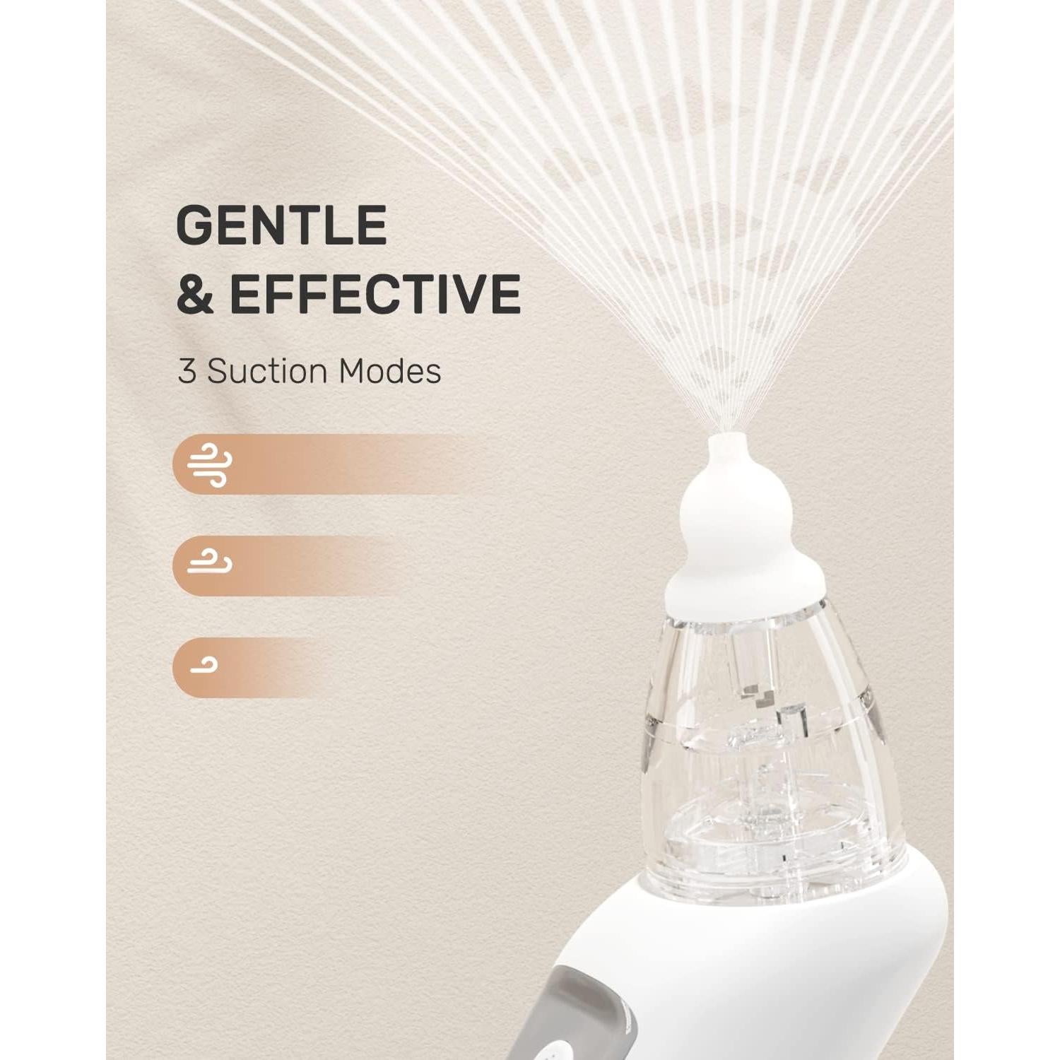 Aspirador Nasal Eléctrico HEYVALUE para Bebé con 3 Puntas