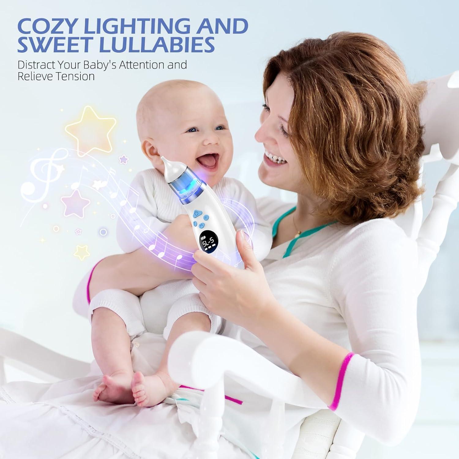 Aspirador Nasal Eléctrico Pudult para Bebé con 3 Puntas