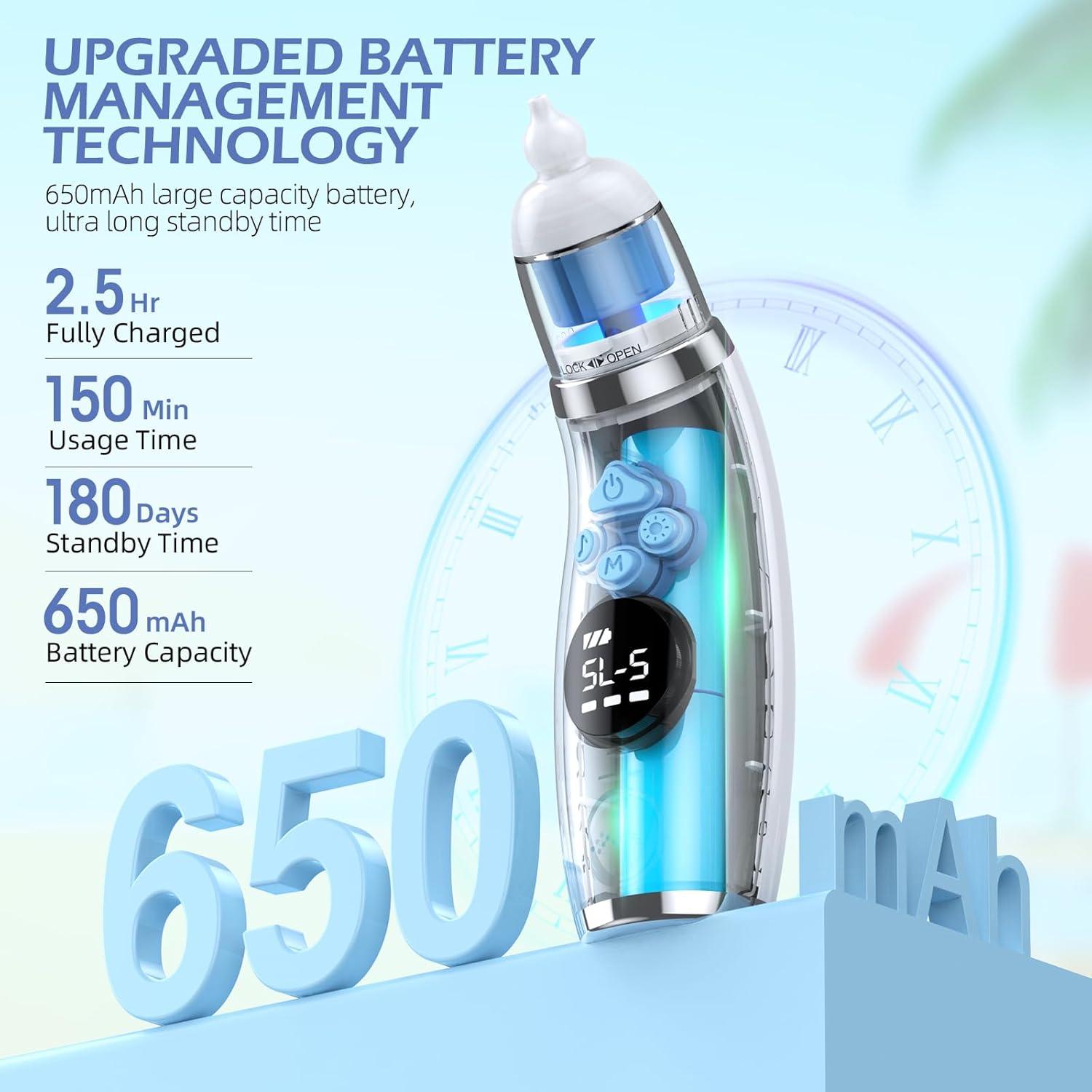 Aspirador Nasal Eléctrico Pudult para Bebé con 3 Puntas