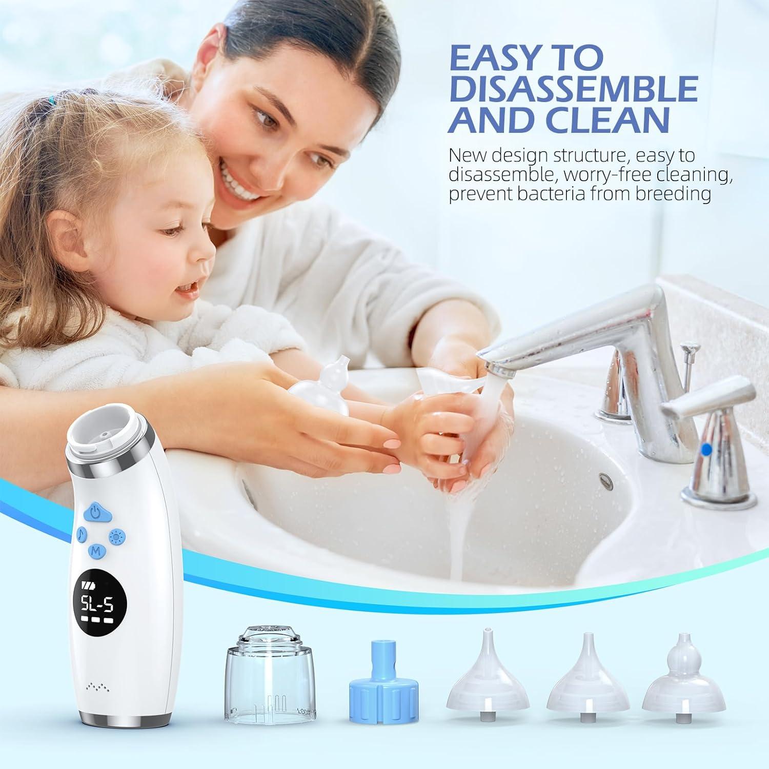 Aspirador Nasal Eléctrico Pudult para Bebé con 3 Puntas