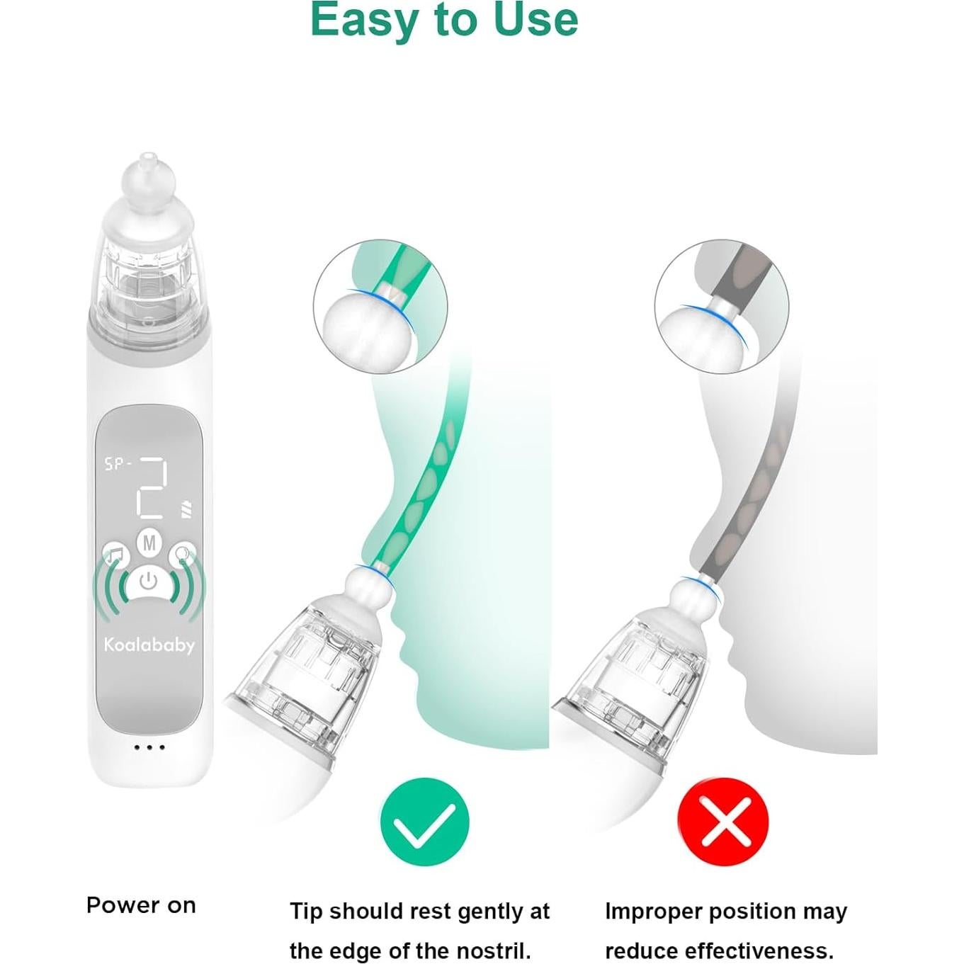 Aspirador Nasal Eléctrico Koalababy KA1006 con 3 Niveles