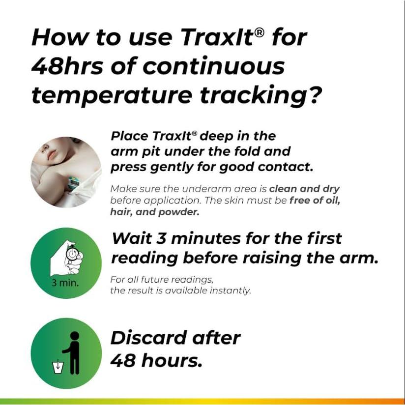 Termómetro Axilar Inteligente TraxIt para Niños - 12 Unidades