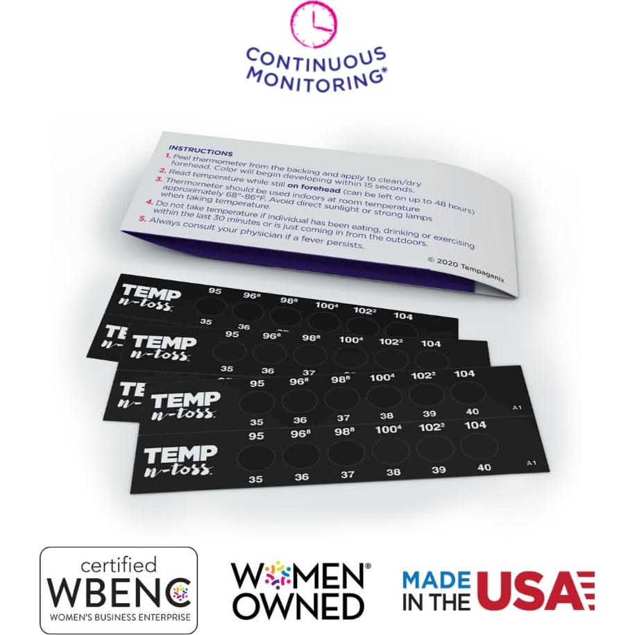 Termómetros desechables Temp-N-Toss para frente - 6 unidades