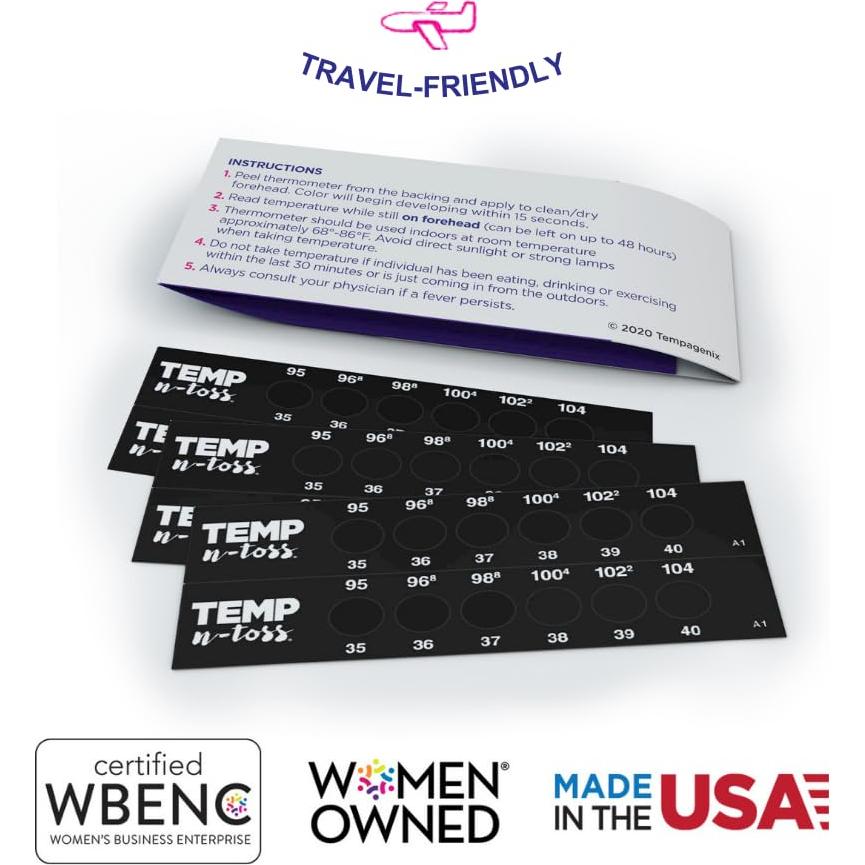 Tiras de termómetro desechables Temp-N-Toss para frente (6)