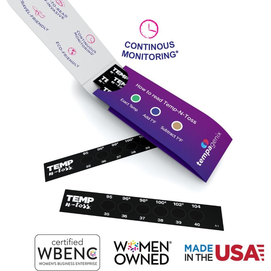 Tiras de termómetro desechables Temp-N-Toss para frente (6)
