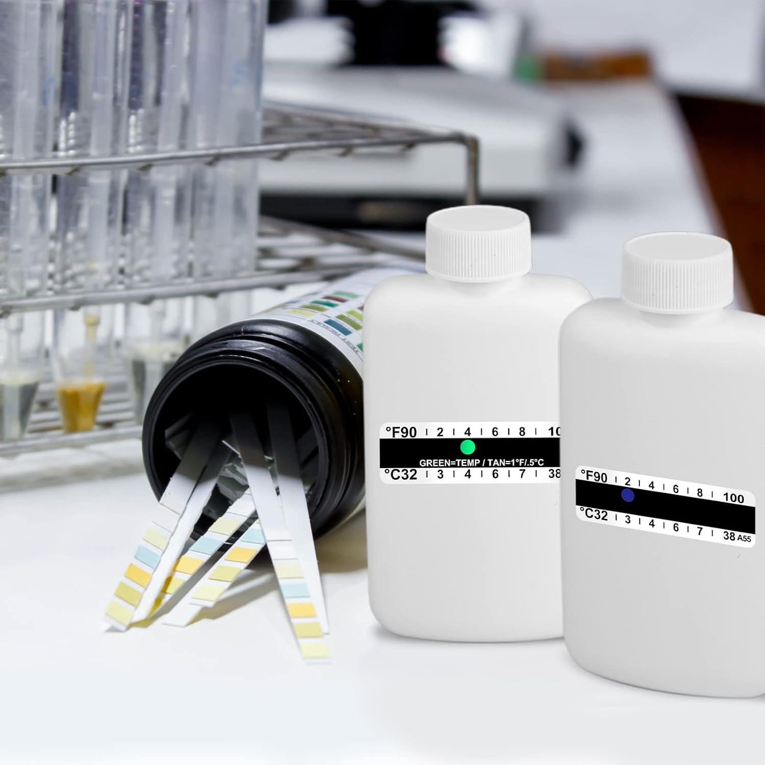 Flutesan 40 Tiras Adhesivas de Temperatura 32-38°C para Botellas