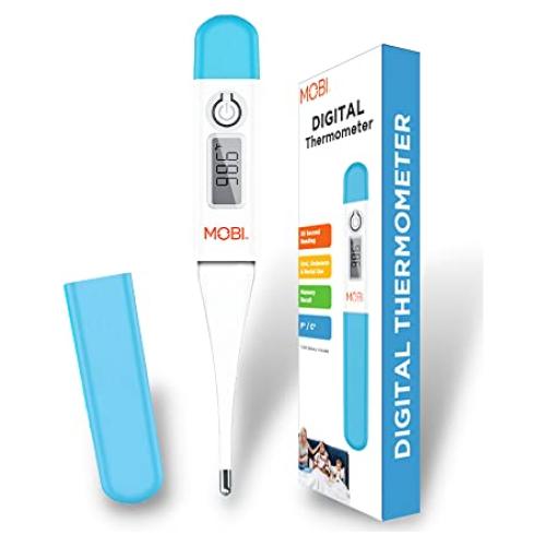 MOBI - Digital Health Thermometer - Oral, Underarm, and Rectal Thermometer for Adults and Children - Thermometer for Fever - Rectum and Armpit Reading for Baby, Children and Adults - 1 Pack