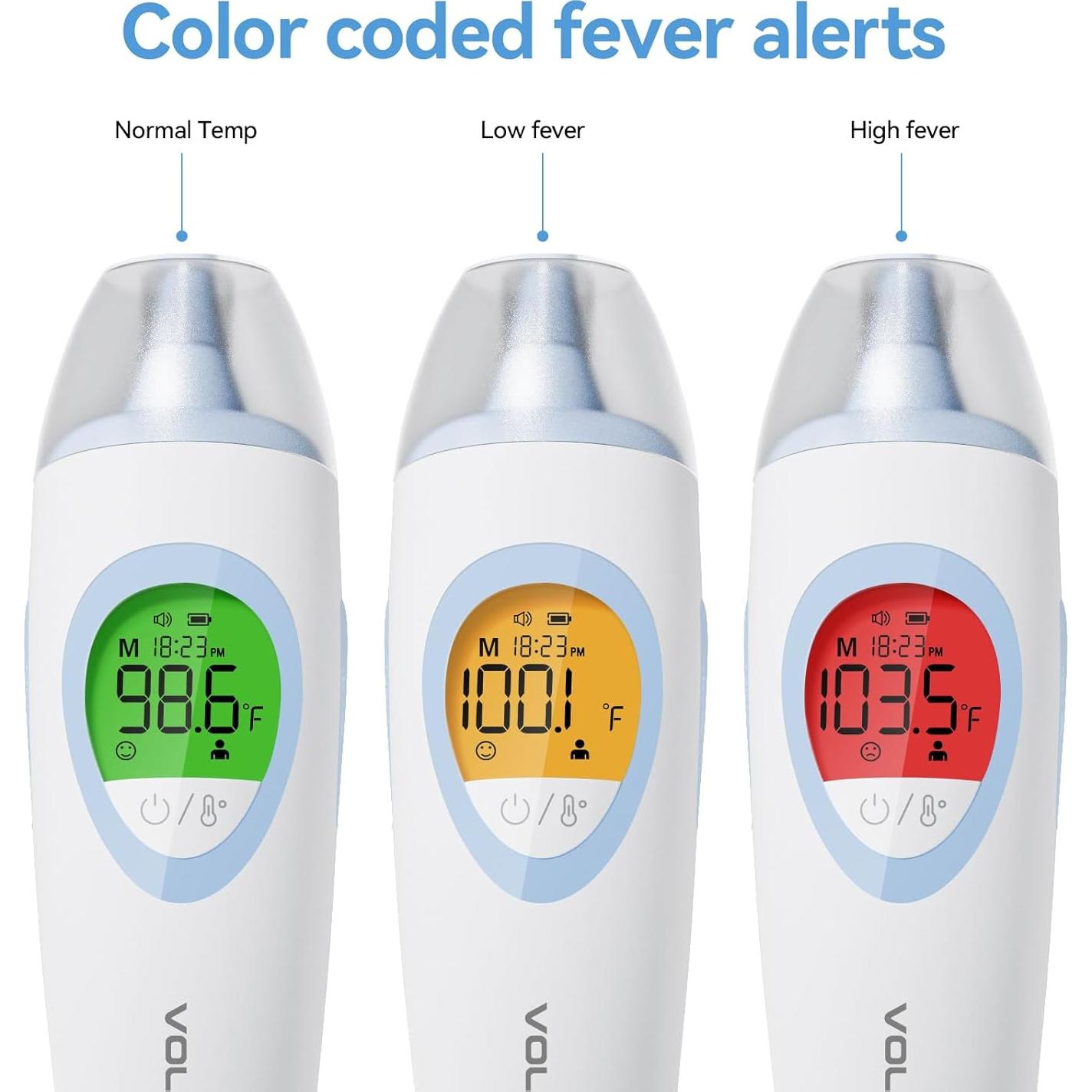 Termómetro Digital VOLUETH 3 en 1 para Bebés y Adultos