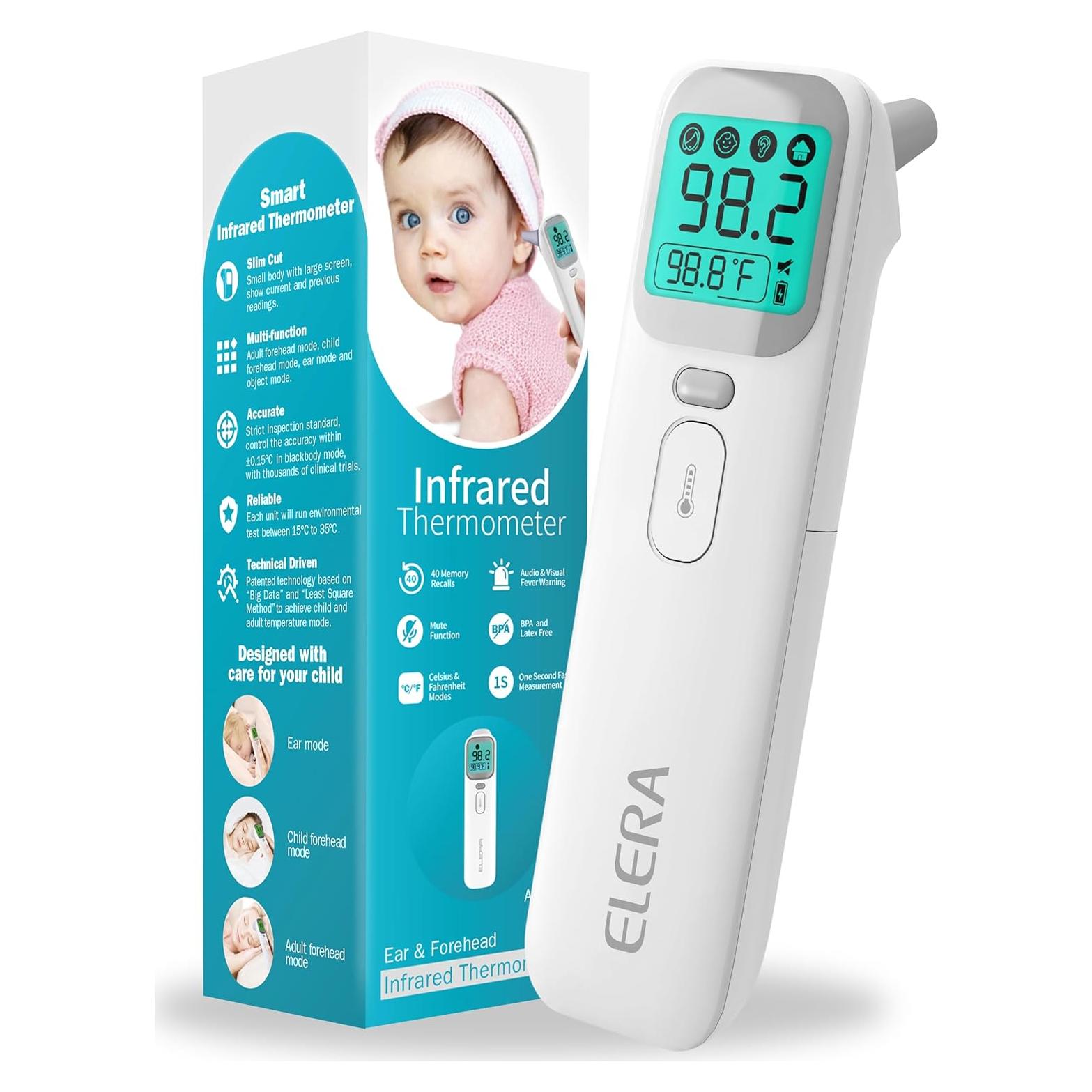 Termómetro Infrarrojo ELERA AOJ-20A para Bebés y Adultos