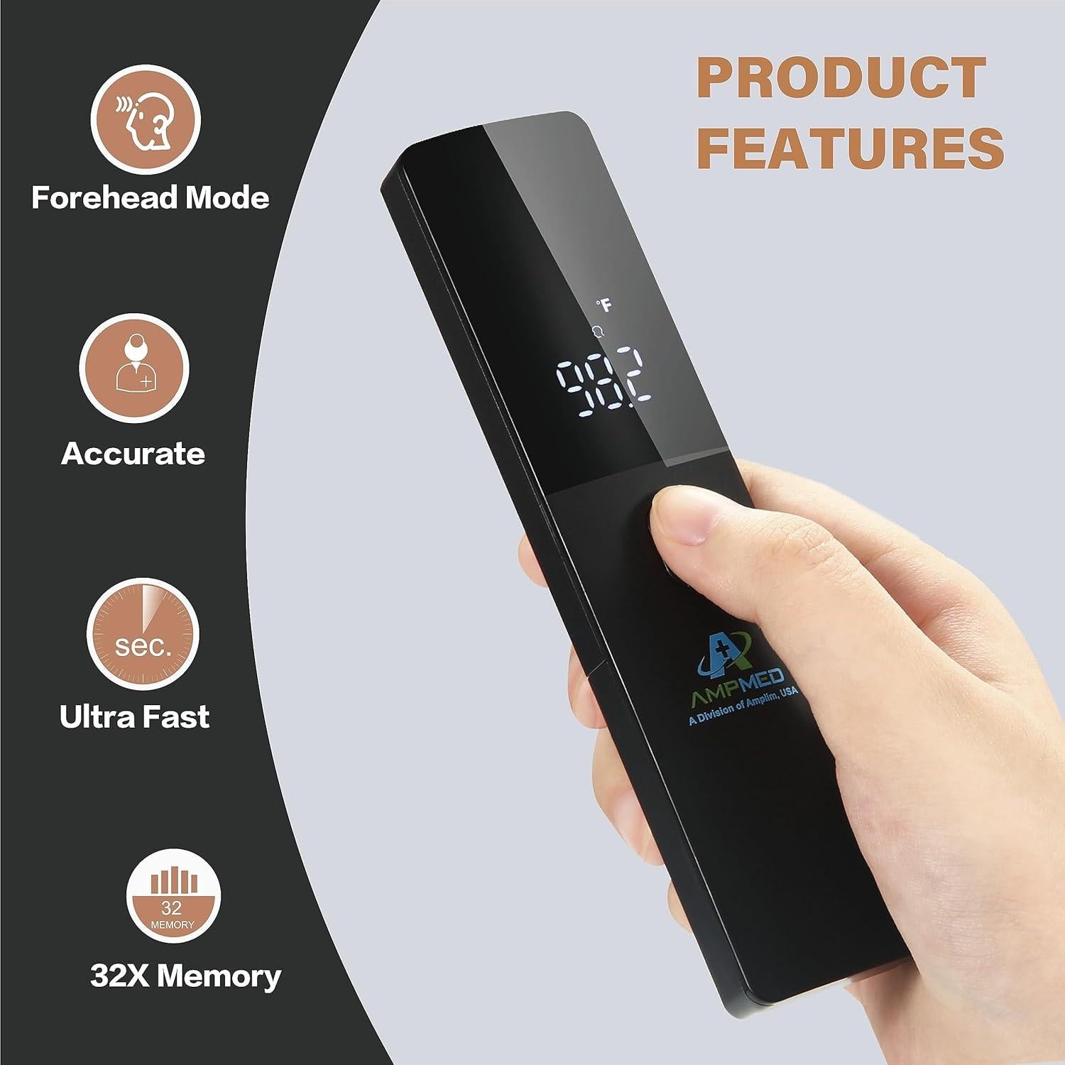 Termómetro Digital Sin Contacto Amplim 2001W1 para Adultos y Bebés