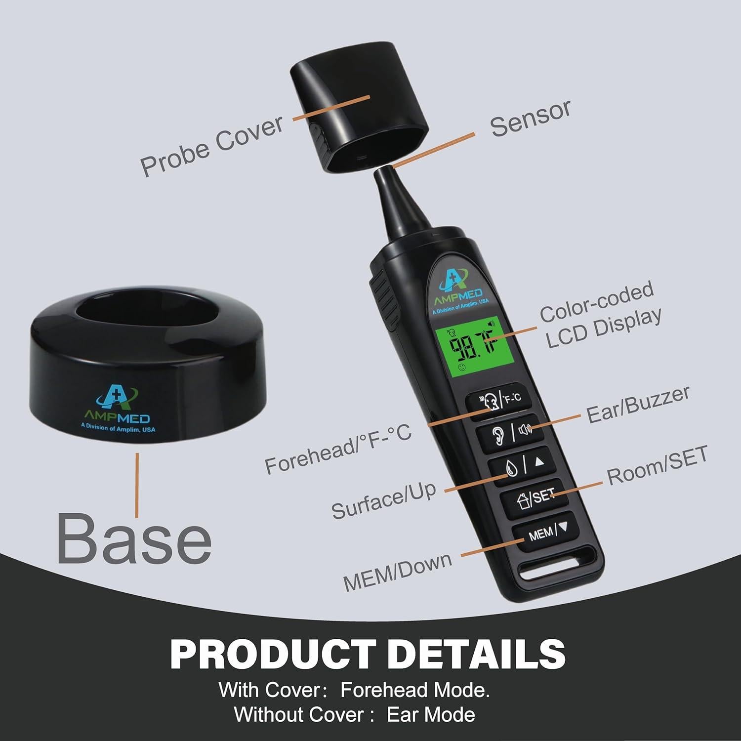 Termómetro Infrarrojo Amplim 3 en 1 para Bebés y Adultos