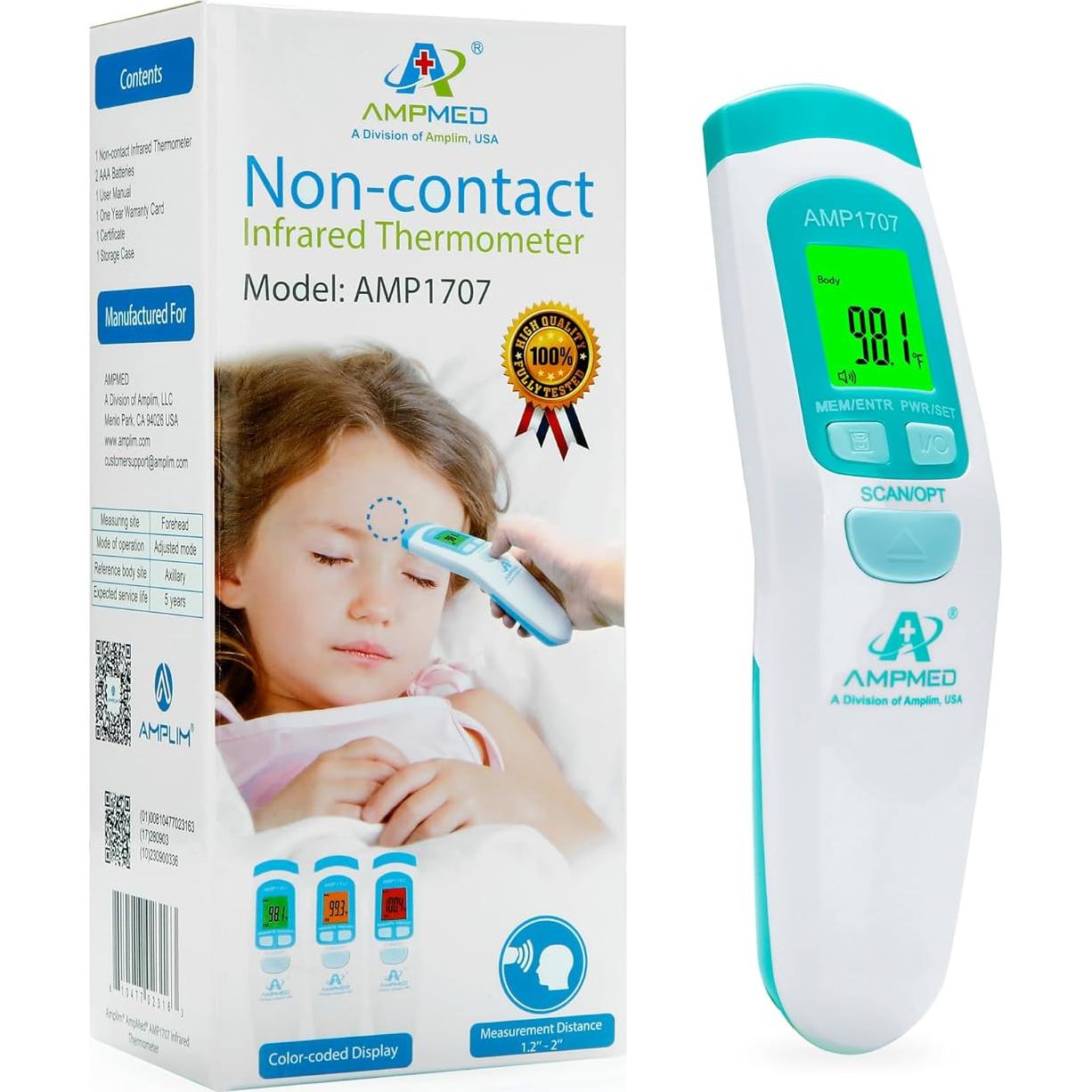 Termómetro Infrarrojo Sin Contacto Amplim NCFT para Adultos y Bebés