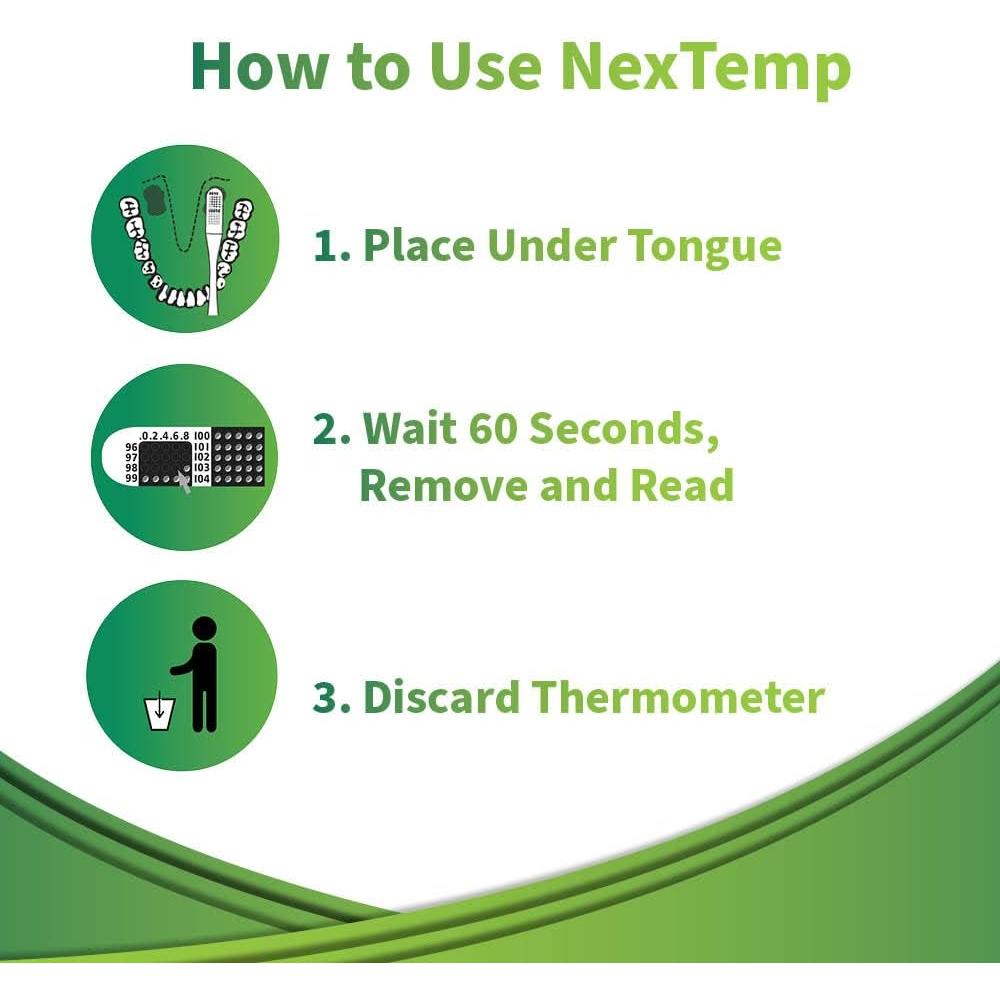 Termómetros desechables NexTemp Medical Indicators - Paquete de 100