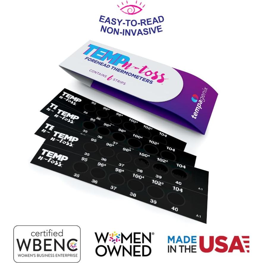 Tiras de termómetro desechables Temp-N-Toss - 12 unidades