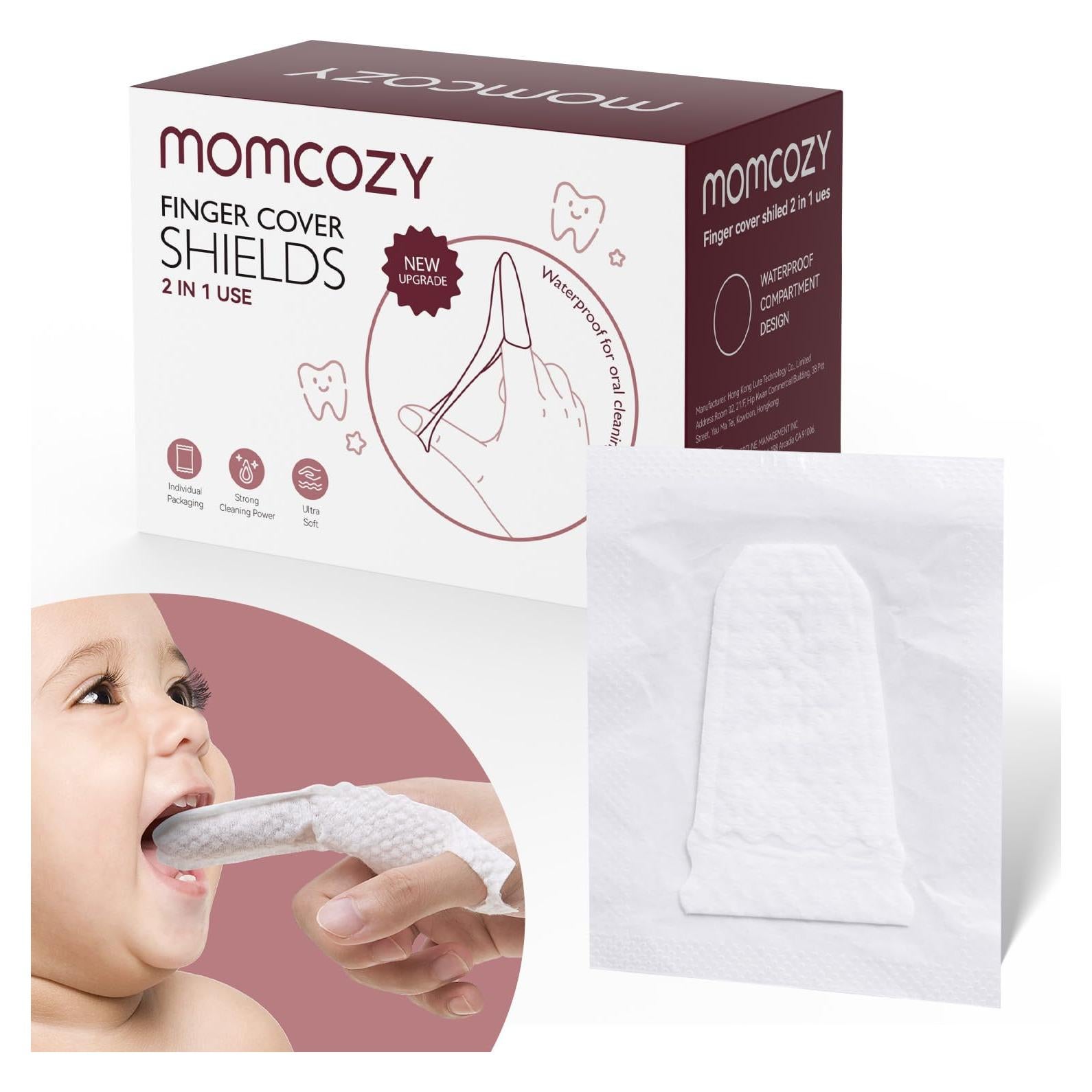 Momcozy Cepillo de Dedo y Toallitas Limpiadoras - 30 Unidades