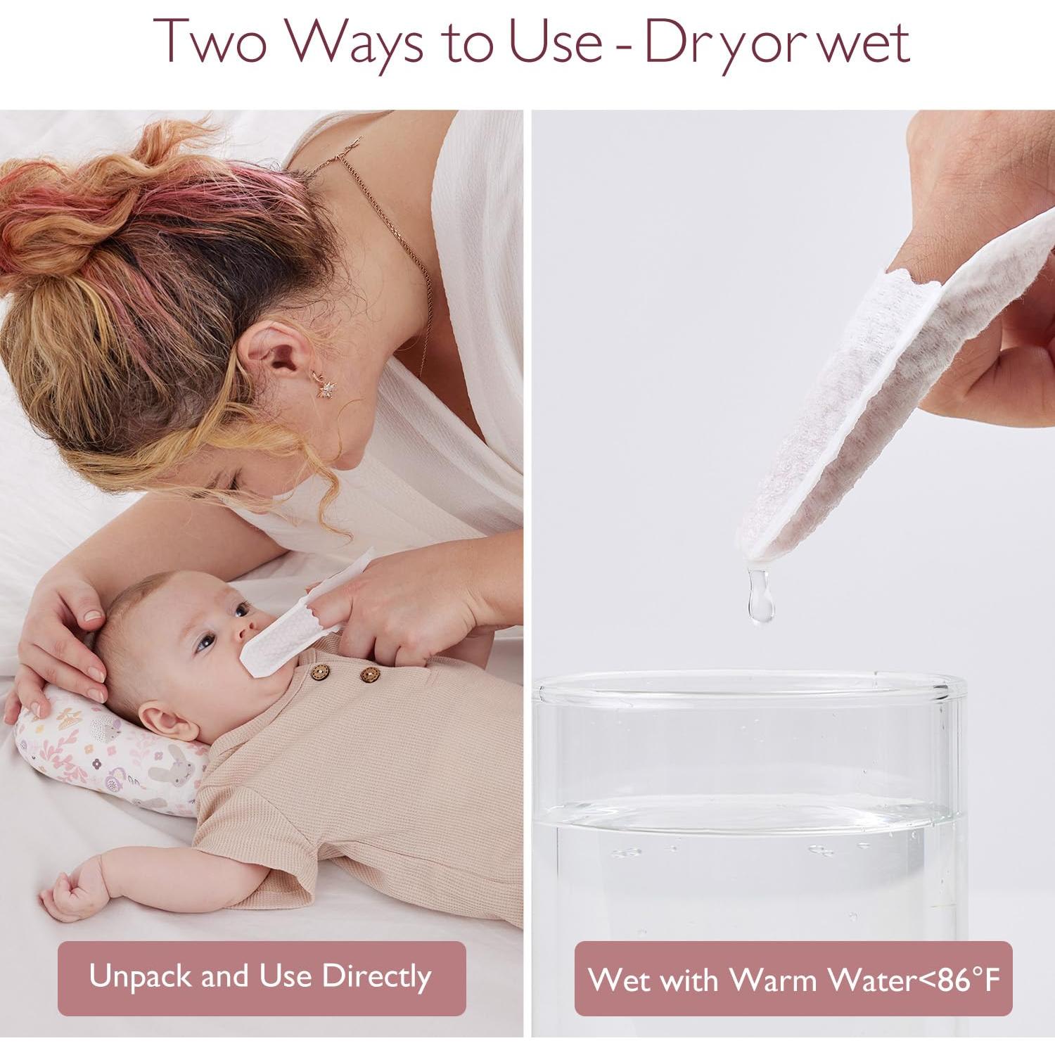 Momcozy Cepillo de Dedo y Toallitas Limpiadoras - 30 Unidades