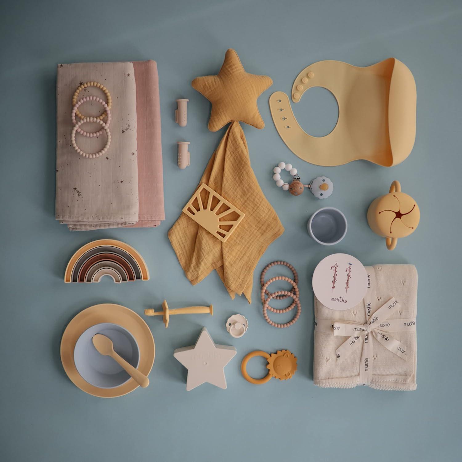 Cepillo de Dedo para Bebé Mushie 2-Pack Silicona Suave