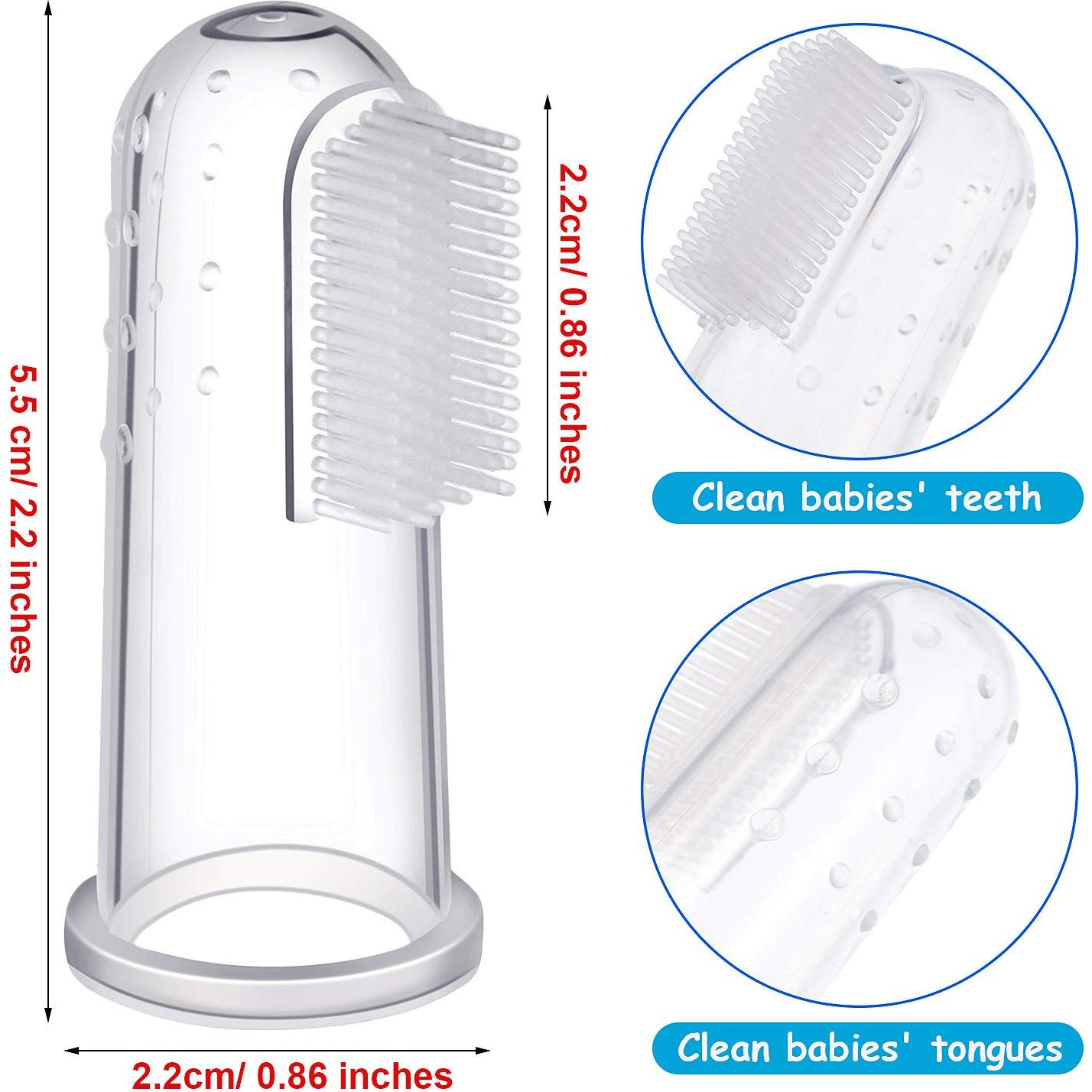 Boao 18 Cepillos de Dedo para Bebés con Estuche - Silicona