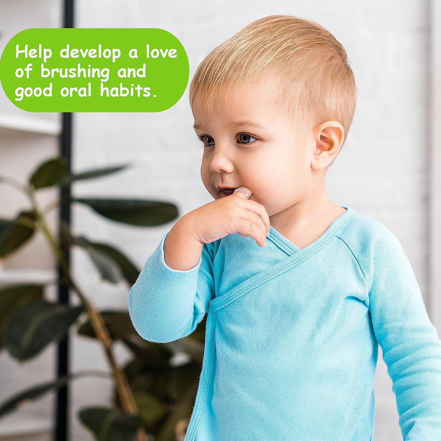 Boao 18 Cepillos de Dedo para Bebés con Estuche - Silicona