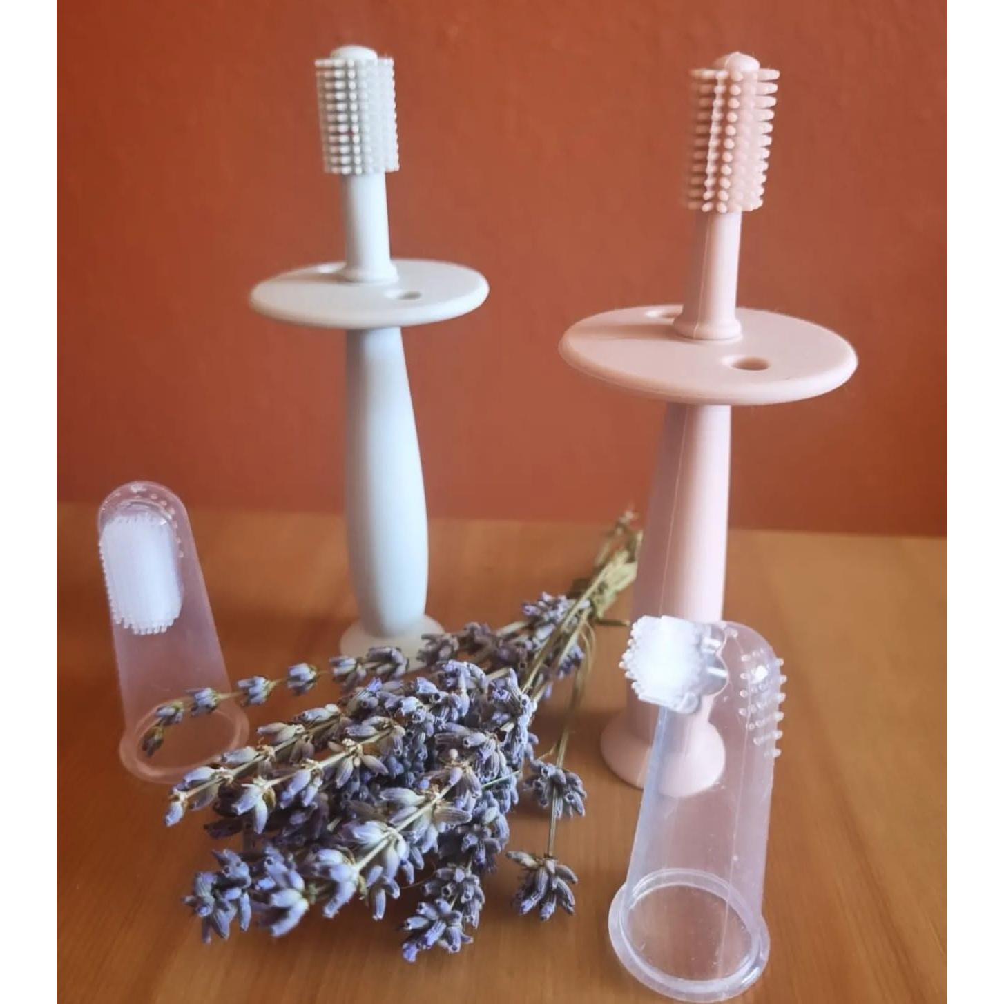 Cepillo de Dientes de Silicona PandaEar para Bebés - Juego de 3