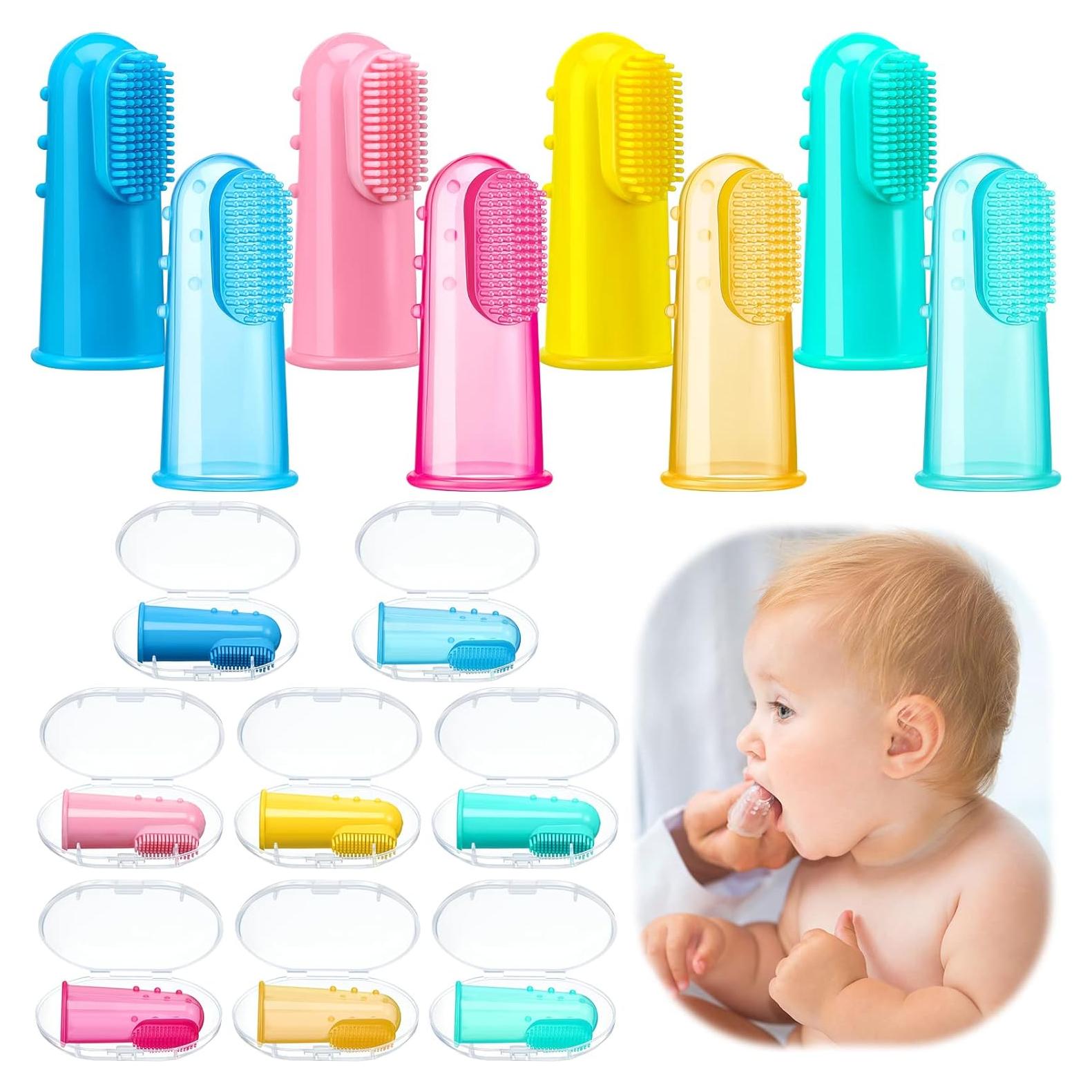 Cepillos de Dedo para Bebés Zopeal - 8 Piezas de Silicona