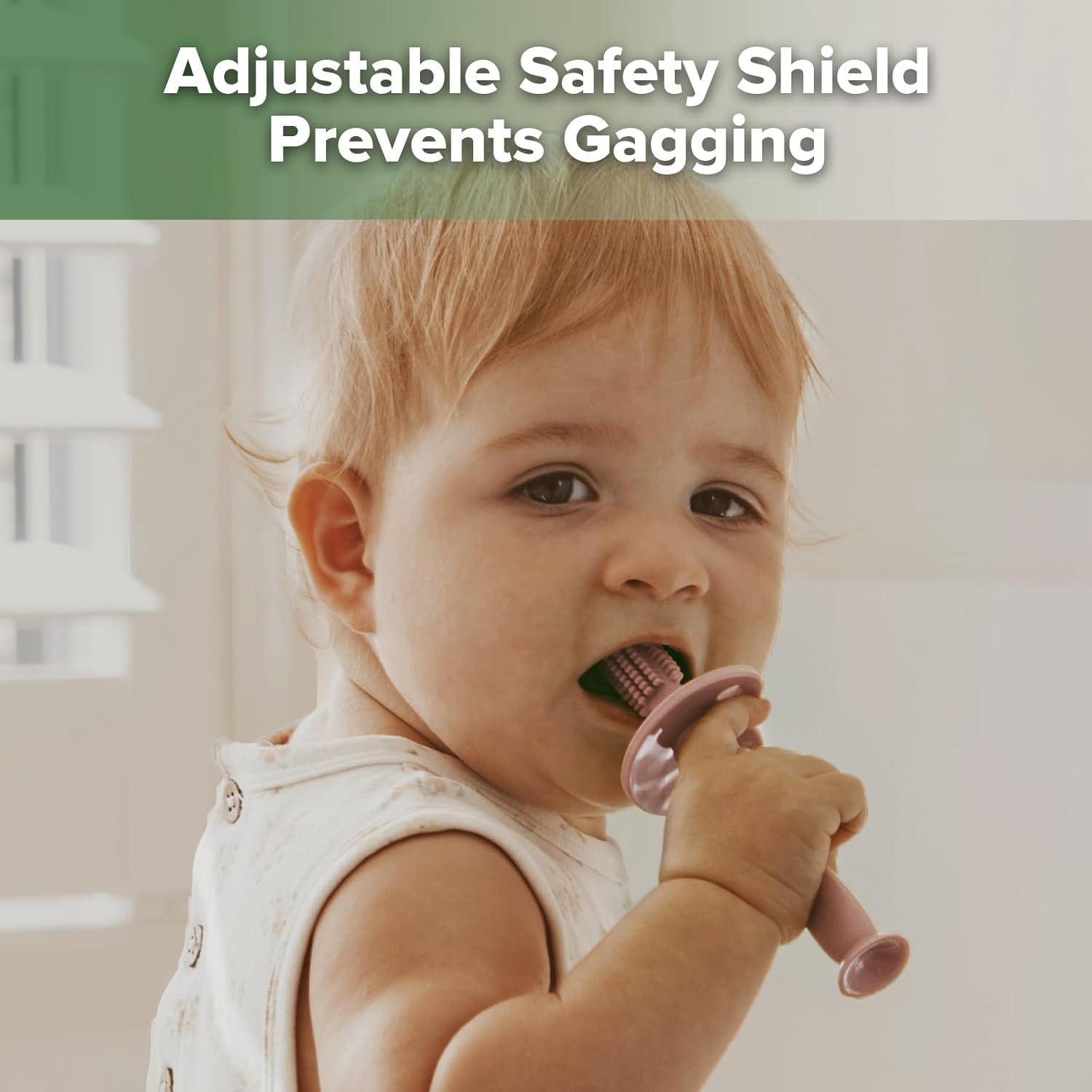 Cepillo de Dientes 360° Haakaa para Bebés Rubor - Silicona Alimentaria