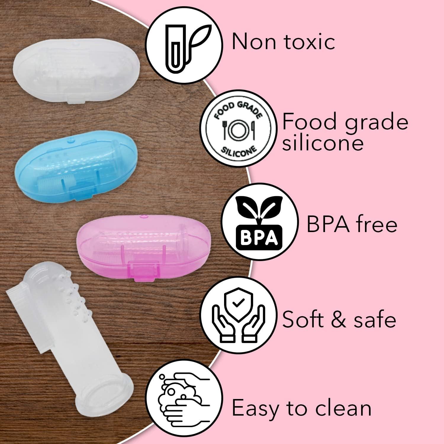 Cepillo de Dedo para Bebé Gadgetime - Silicona 3 Piezas