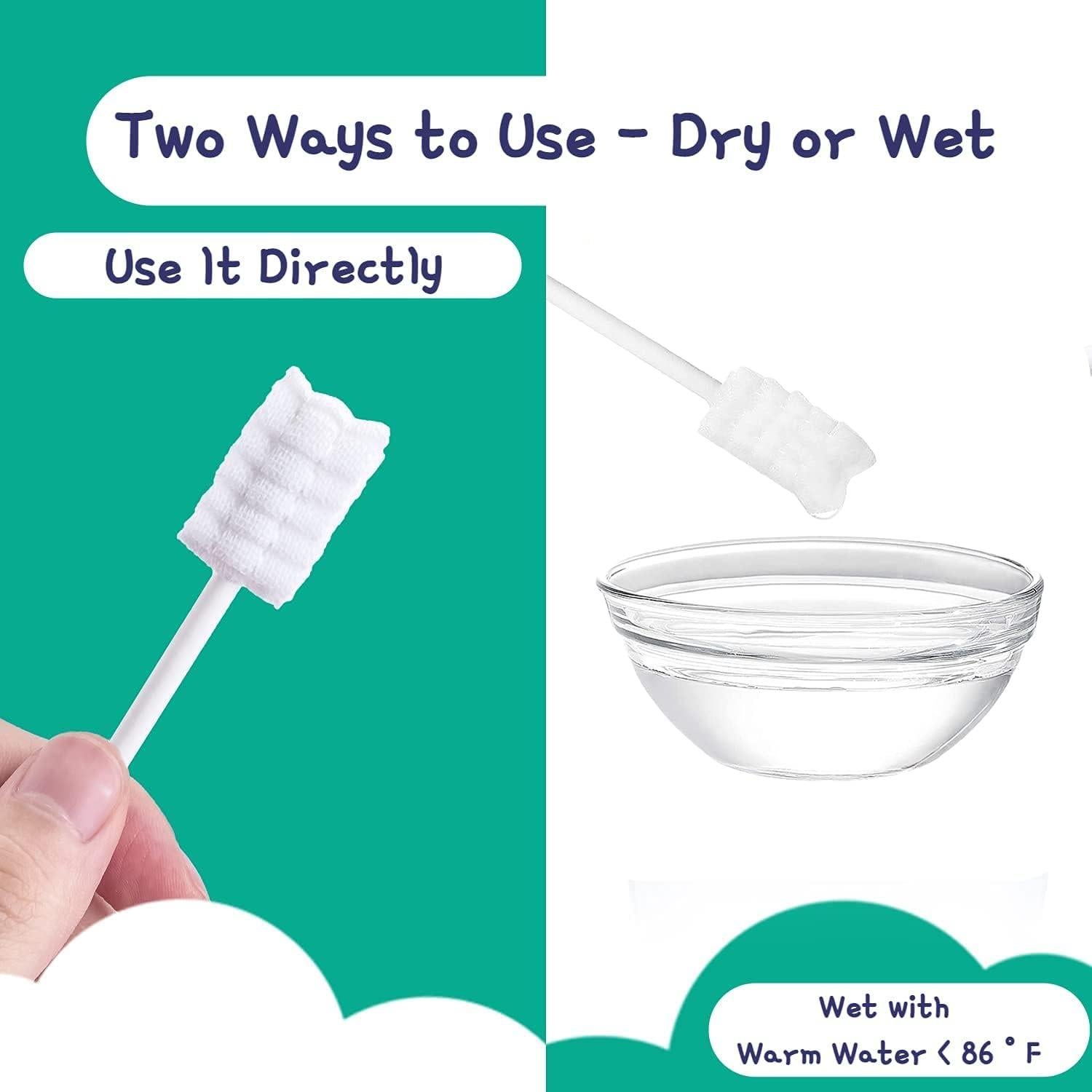 Limpiador Oral para Bebés Little Fox 60 Pcs + 2 Cepillos de Dedo