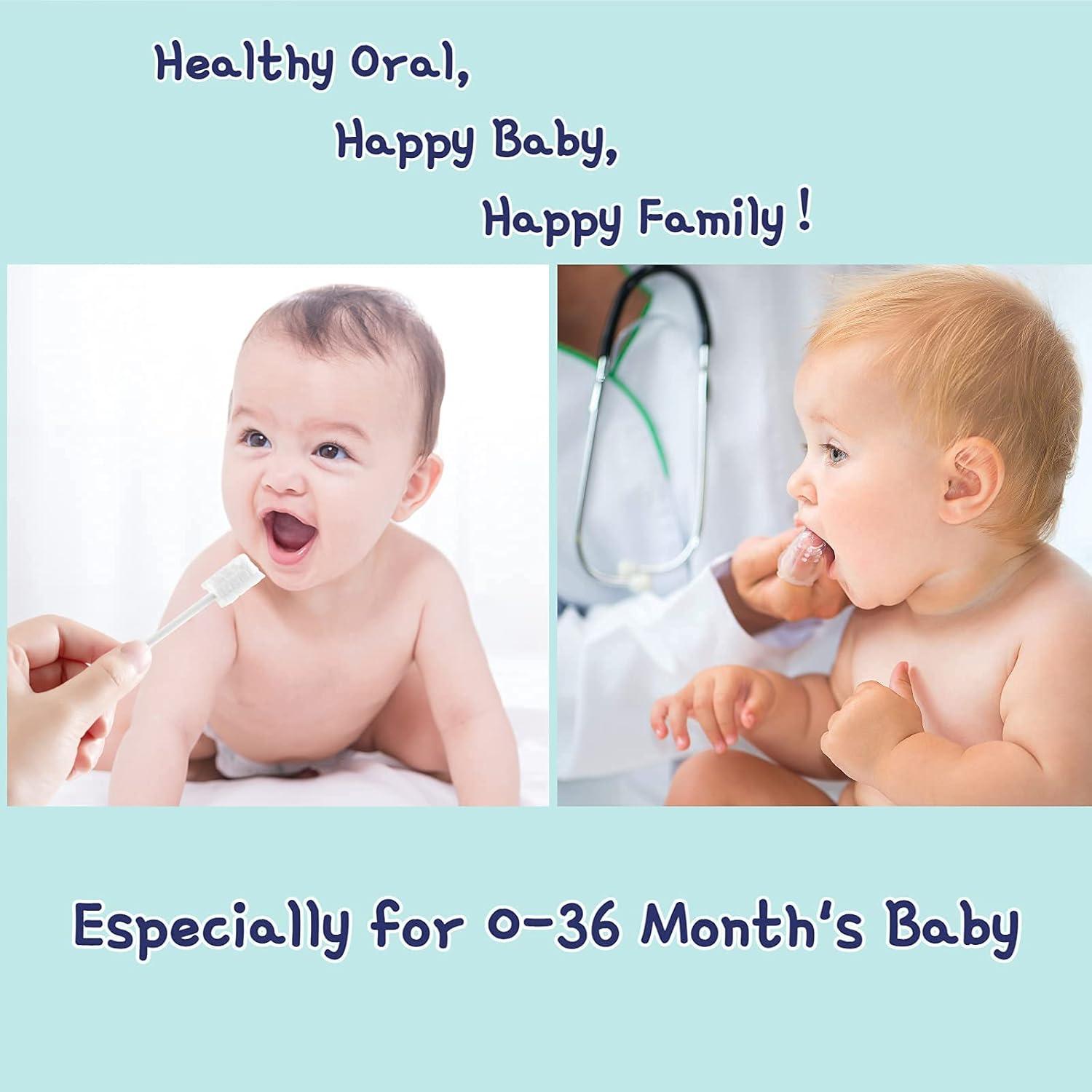 Limpiador Oral para Bebés Little Fox 60 Pcs + 2 Cepillos de Dedo