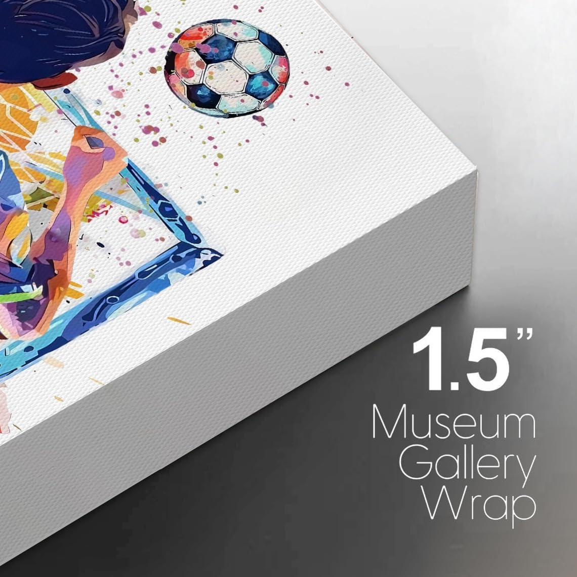 Arte de Pared en Lienzo de Graffiti de Fútbol Enmarcado 20x25cm