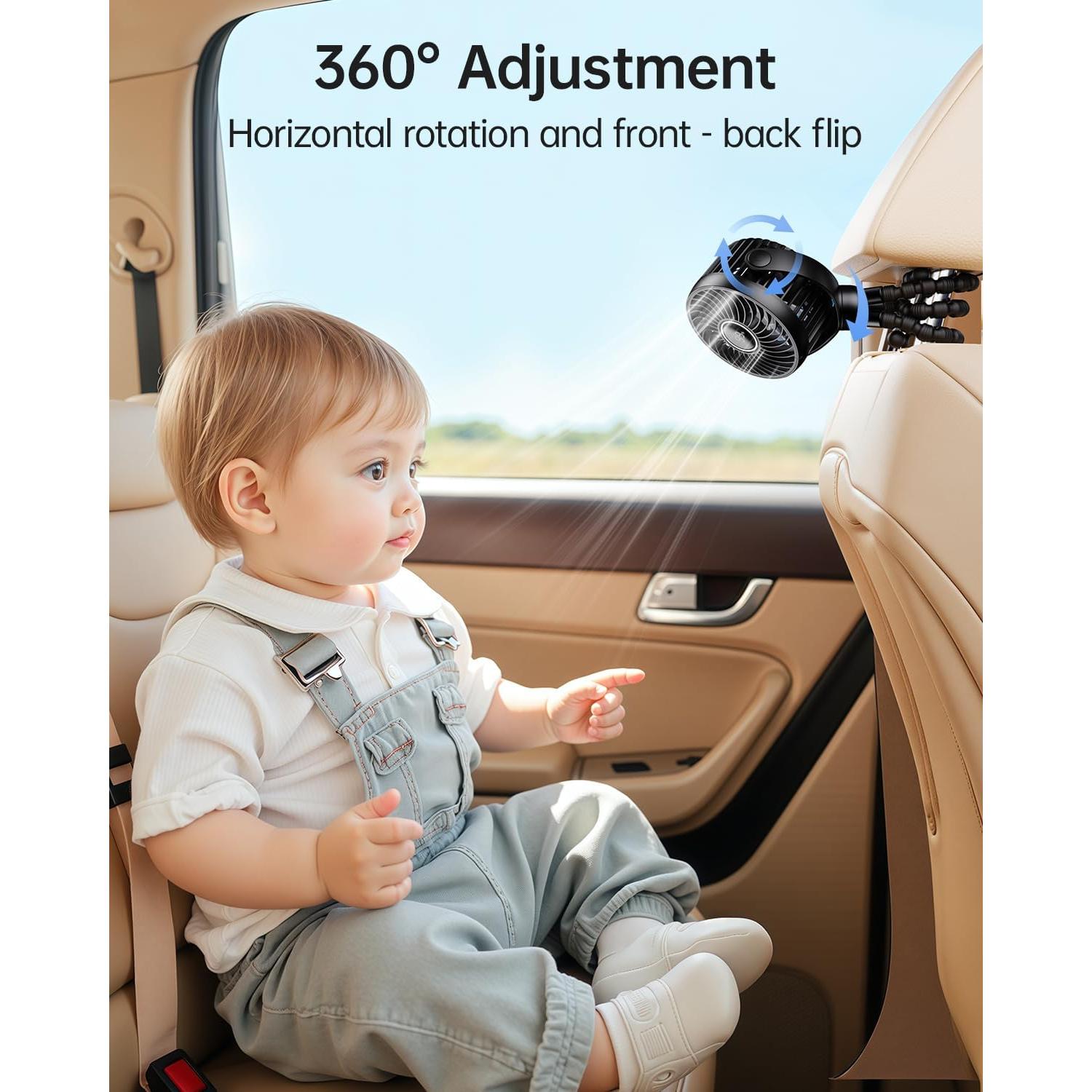 Mini Ventilador Portátil Bearwind S15 con Luz LED 4 Velocidades