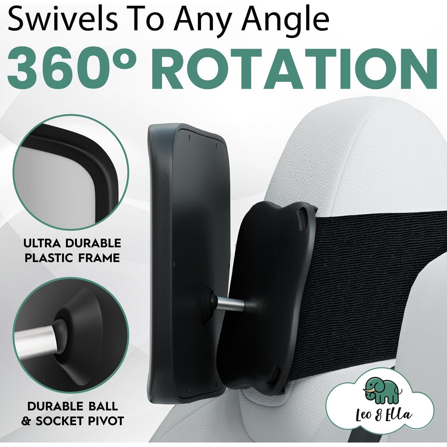 Espejo de Auto para Bebé Leo y Ella Extra Grande Irrompible