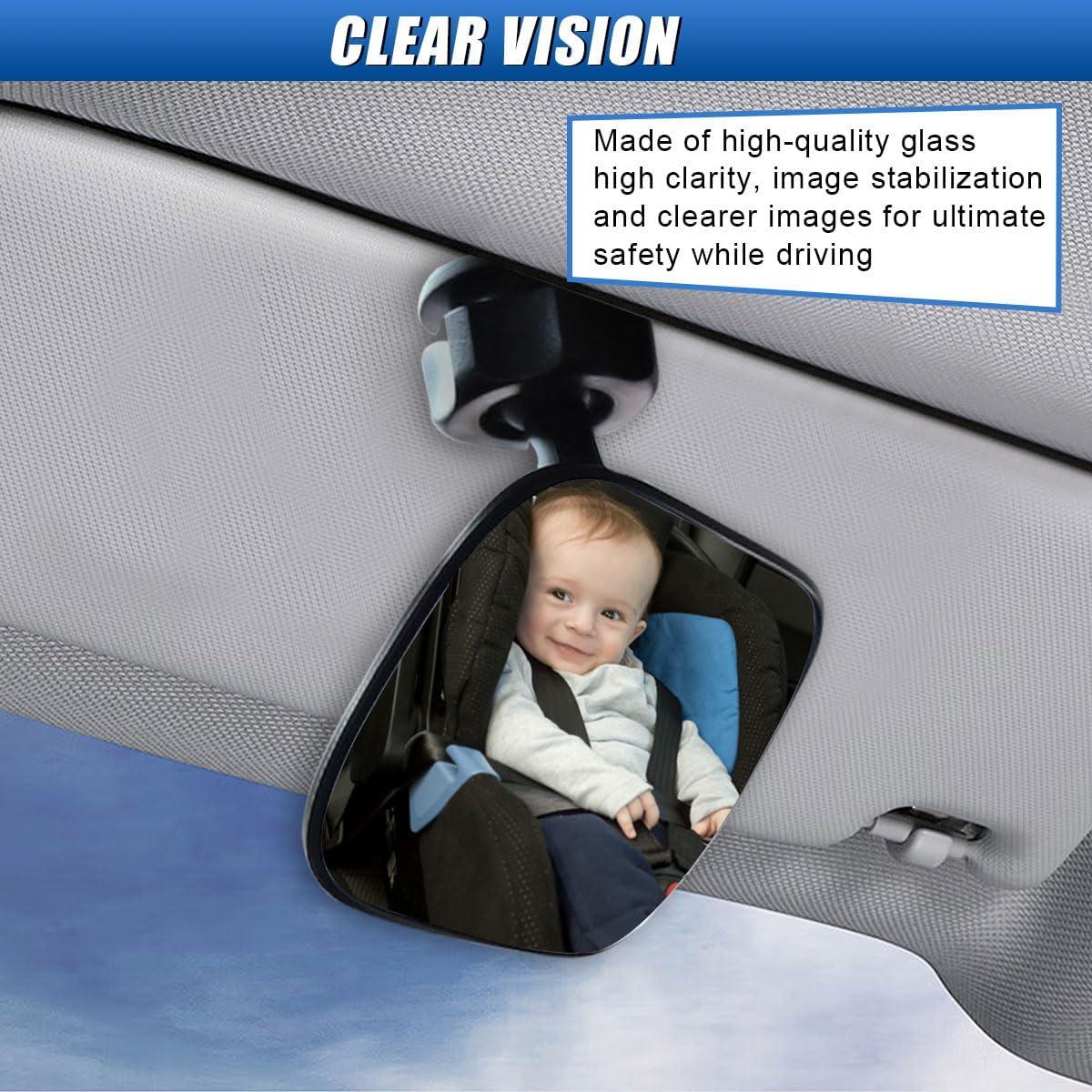 Espejo Convexo de Coche para Bebé UHANBUT Ajustable 360°