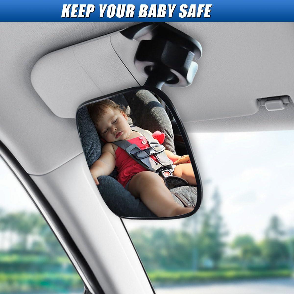 Espejo Convexo de Coche para Bebé UHANBUT Ajustable 360°