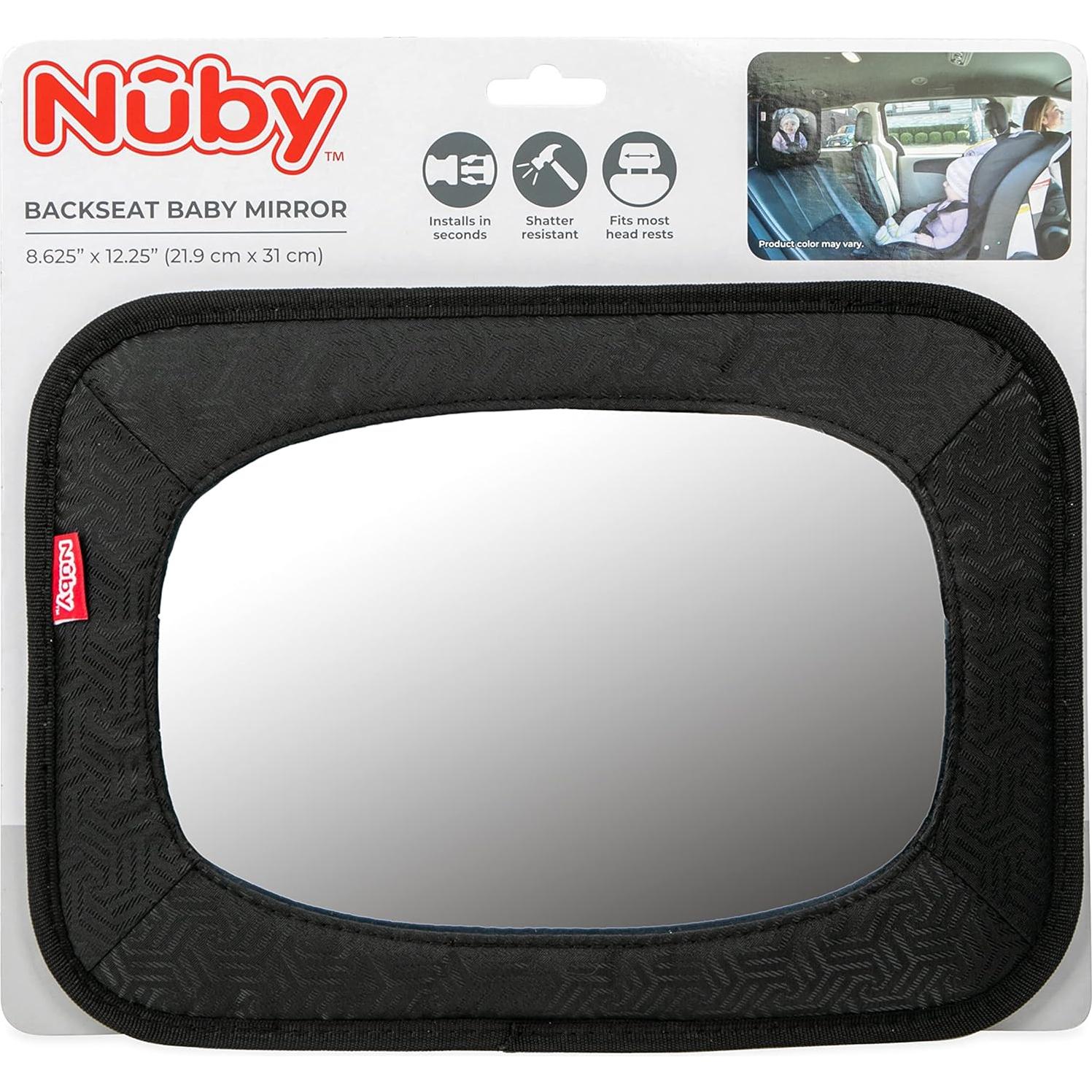 Espejo para Bebés Nuby en Asiento Trasero Ajustable Negro