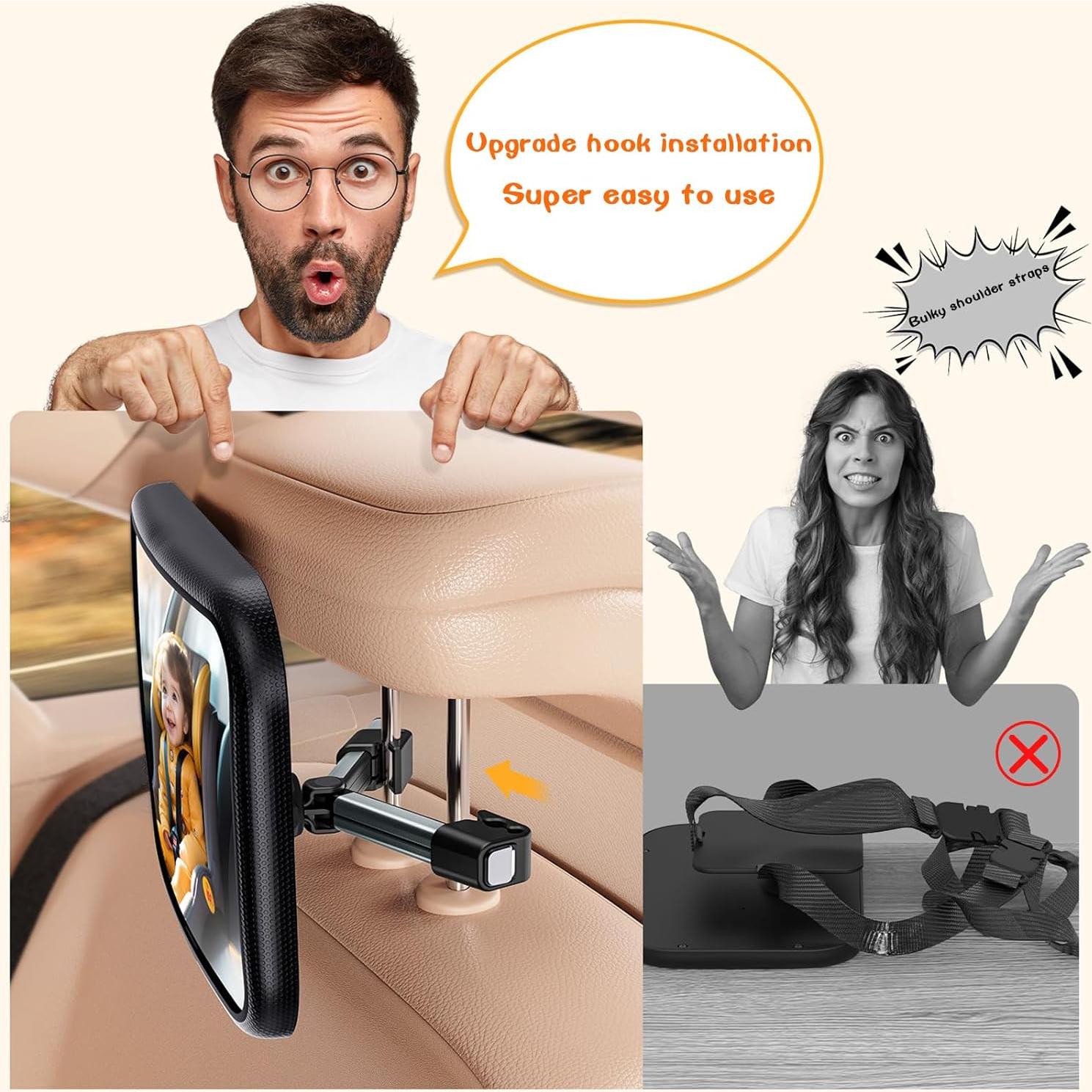 Espejo para Auto Rukie Bebés - Irrompible, Ajuste Universal