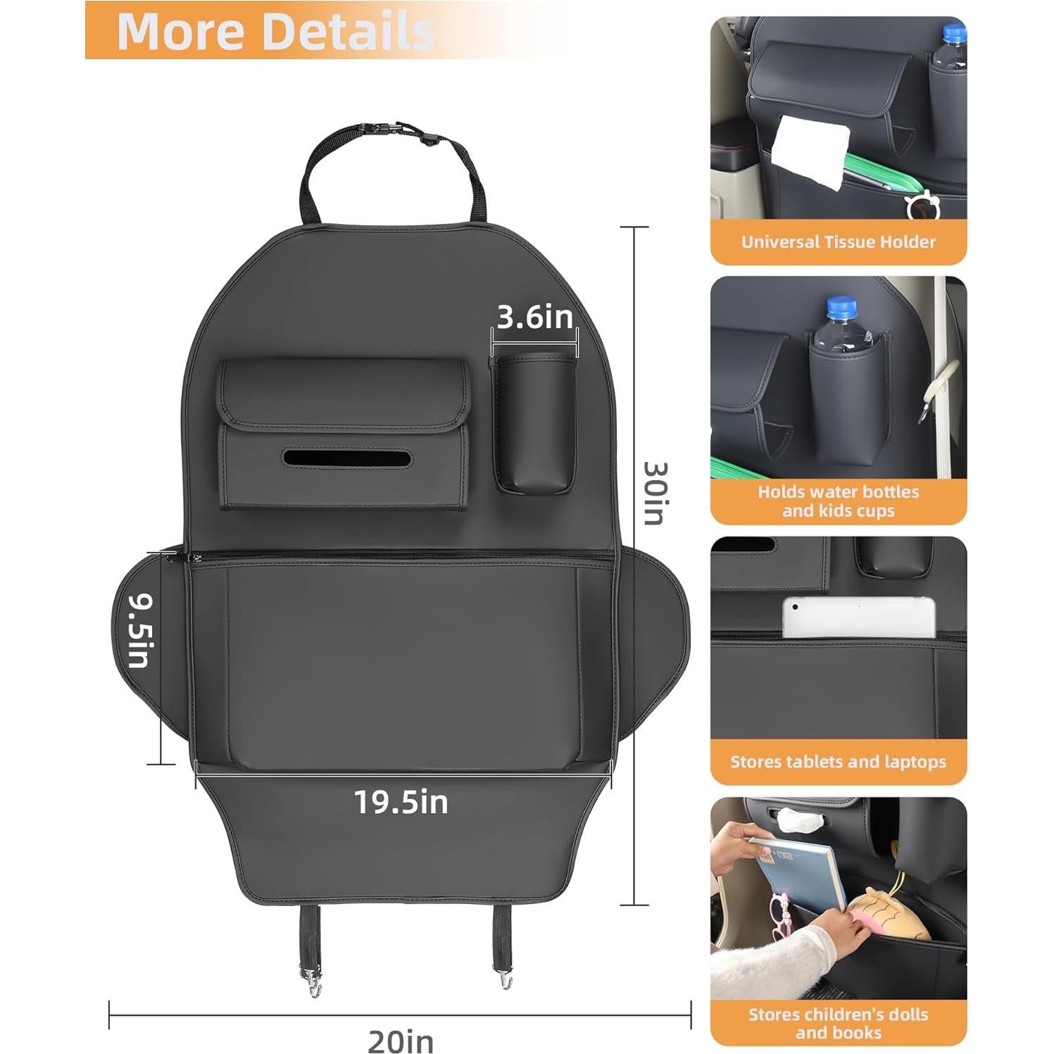 Protector de Respaldo de Asiento de Coche EVMODS 76x51cm
