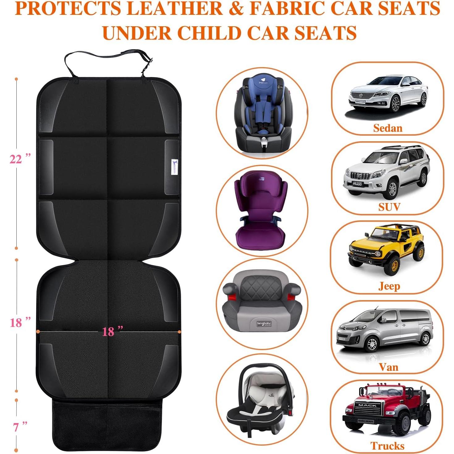 Protector de Asiento de Coche Gowhalle Negro Impermeable 1pc