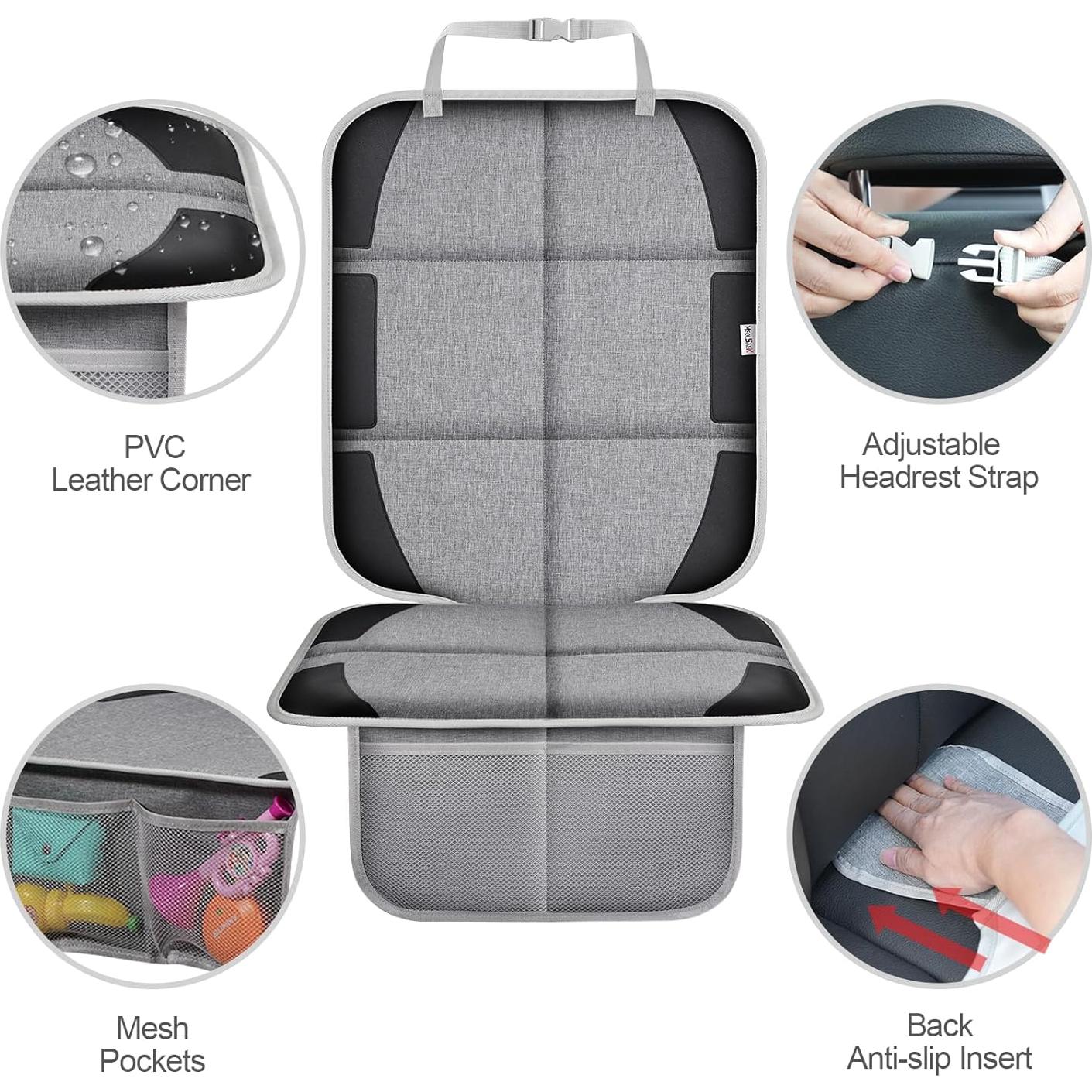 Protector de Asiento de Coche Meolsaek Impermeable Gris Negro