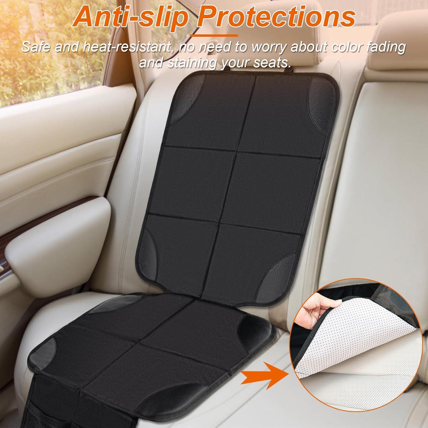 Protector de Asiento de Coche Husfunov 2 Pcs Negro Impermeable