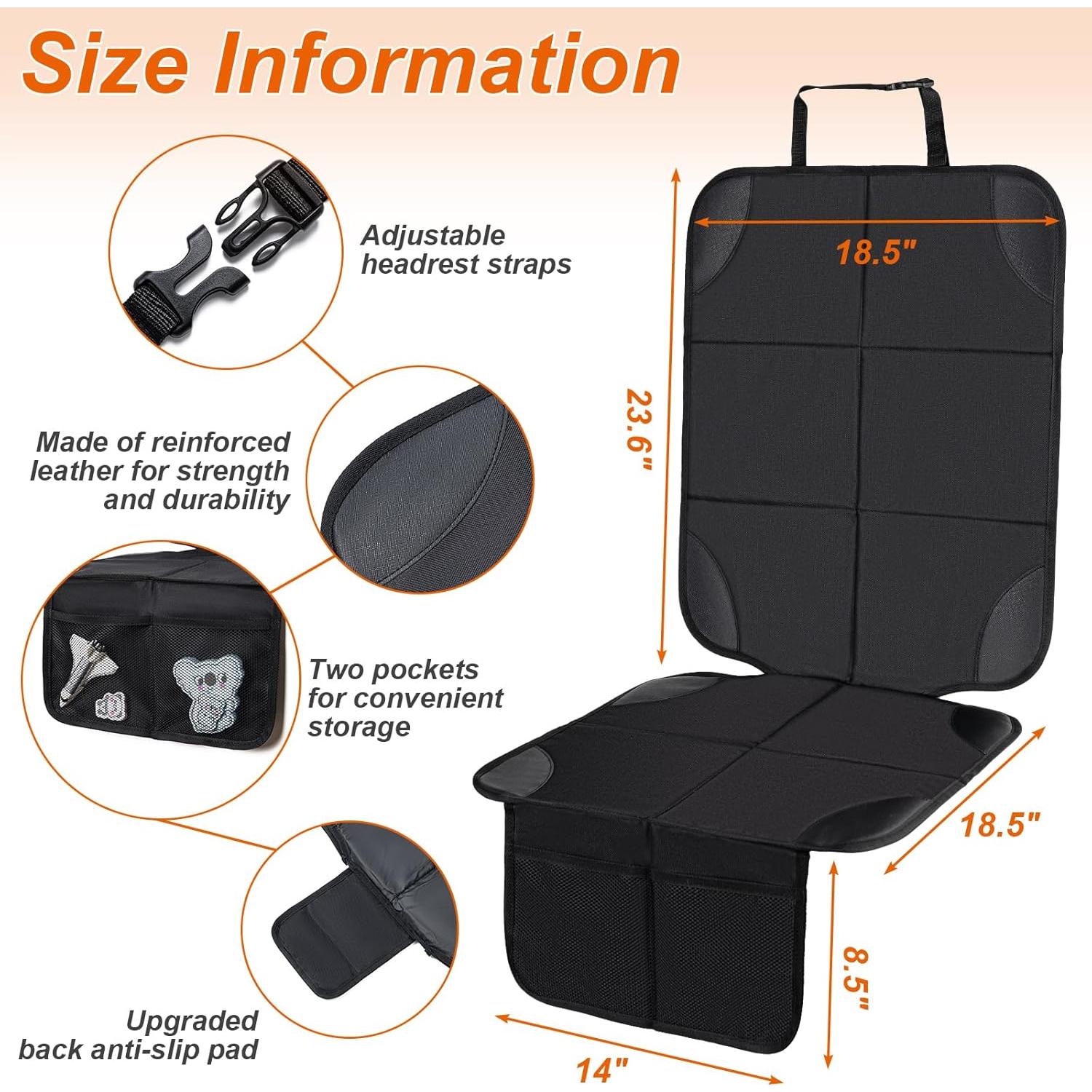 Protector de Asiento de Coche Husfunov 2 Pcs Negro Impermeable