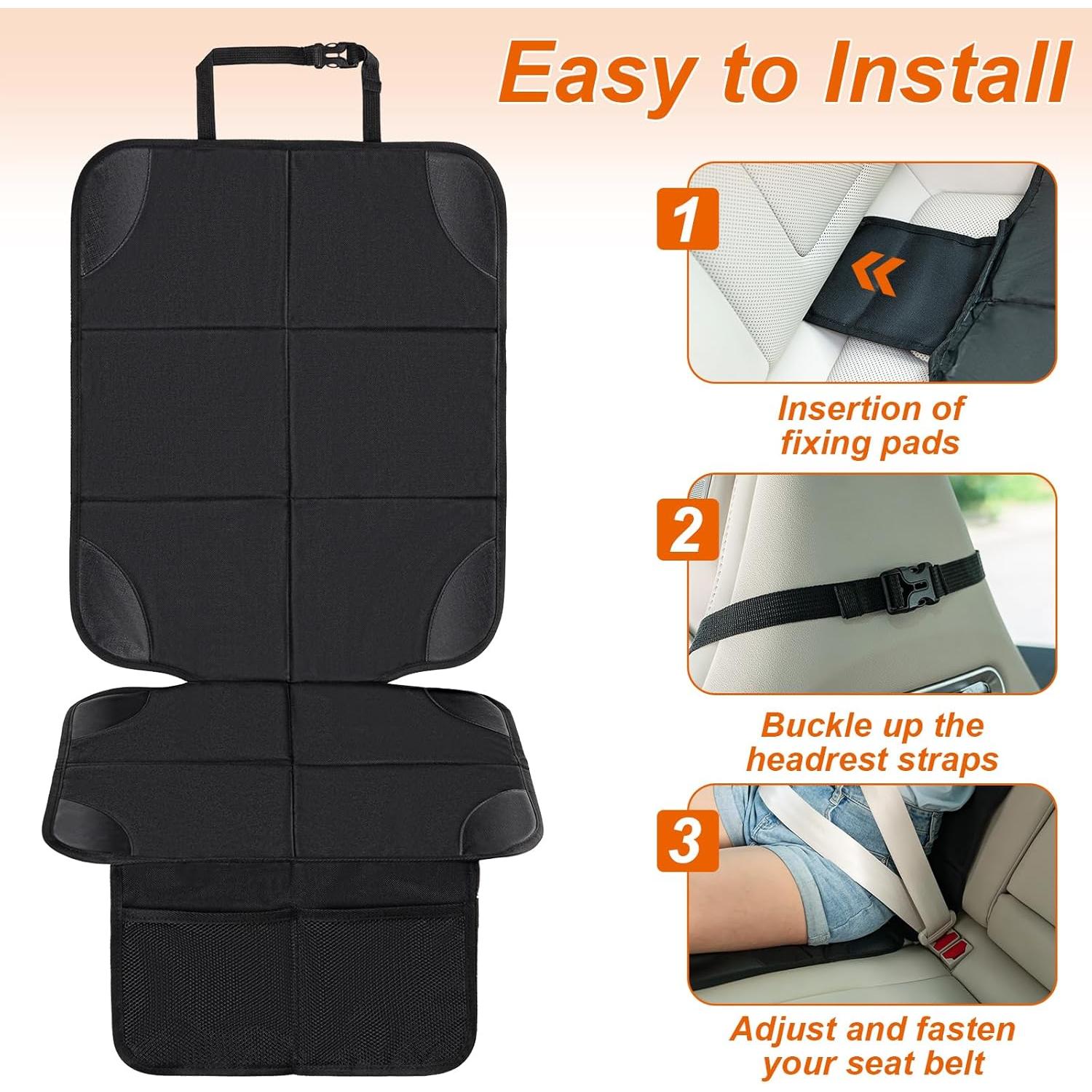 Protector de Asiento de Coche Husfunov 2 Pcs Negro Impermeable