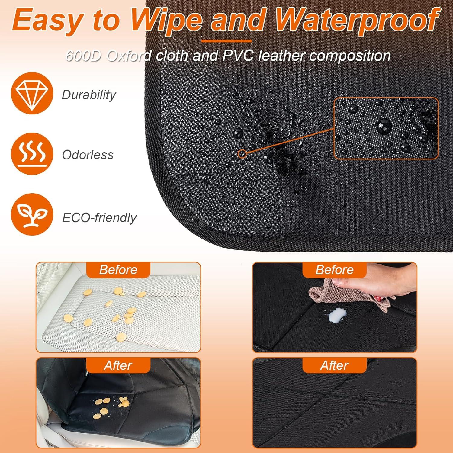 Protector de Asiento de Coche Husfunov 2 Pcs Negro Impermeable