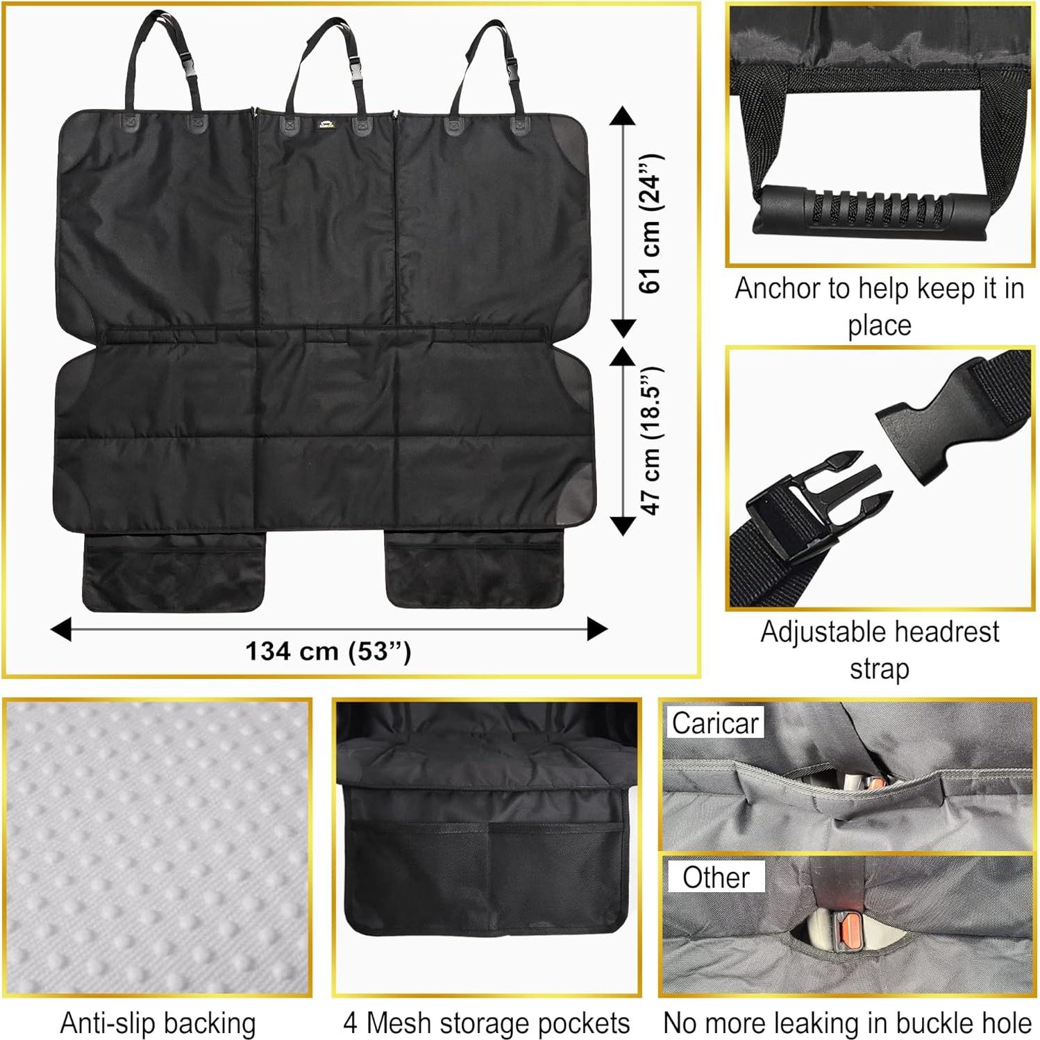 Protector de Asiento de Coche Caricar Universal Negro Impermeable