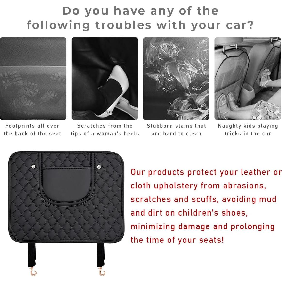 Protectores de Patadas para Auto Suvnie - Cuero Negro, 2 Pcs