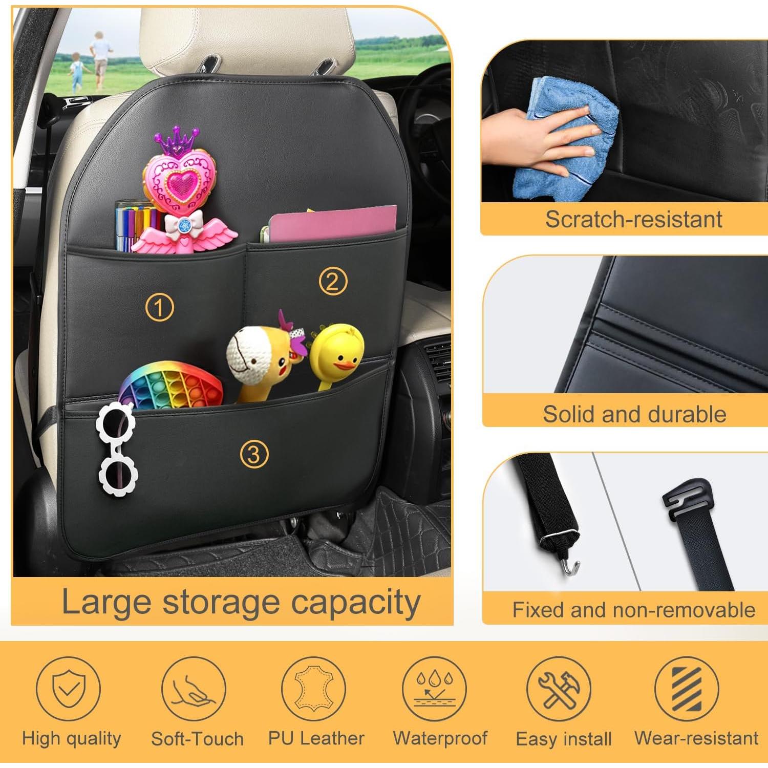 Paquete de 2 Protectores de Asiento Trasero BEITK Negro