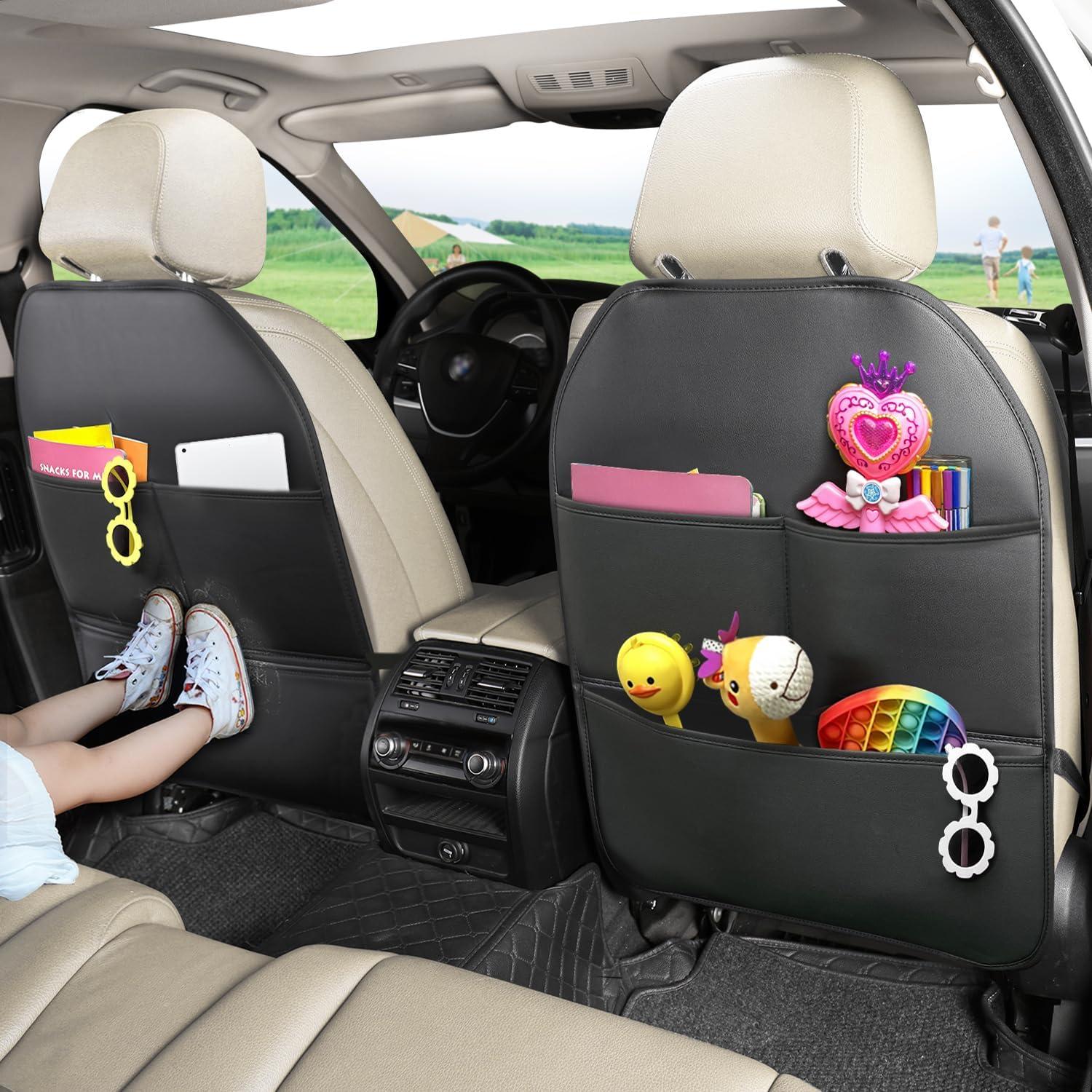 Paquete de 2 Protectores de Asiento Trasero BEITK Negro