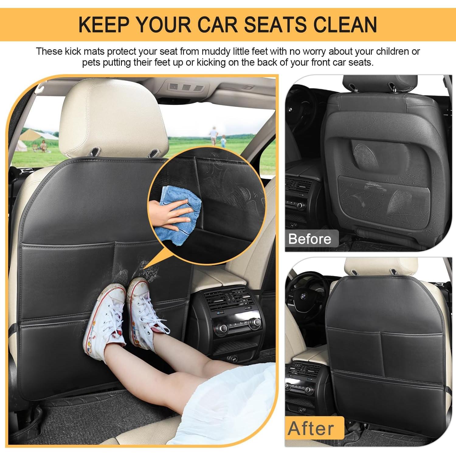 Paquete de 2 Protectores de Asiento Trasero BEITK Negro