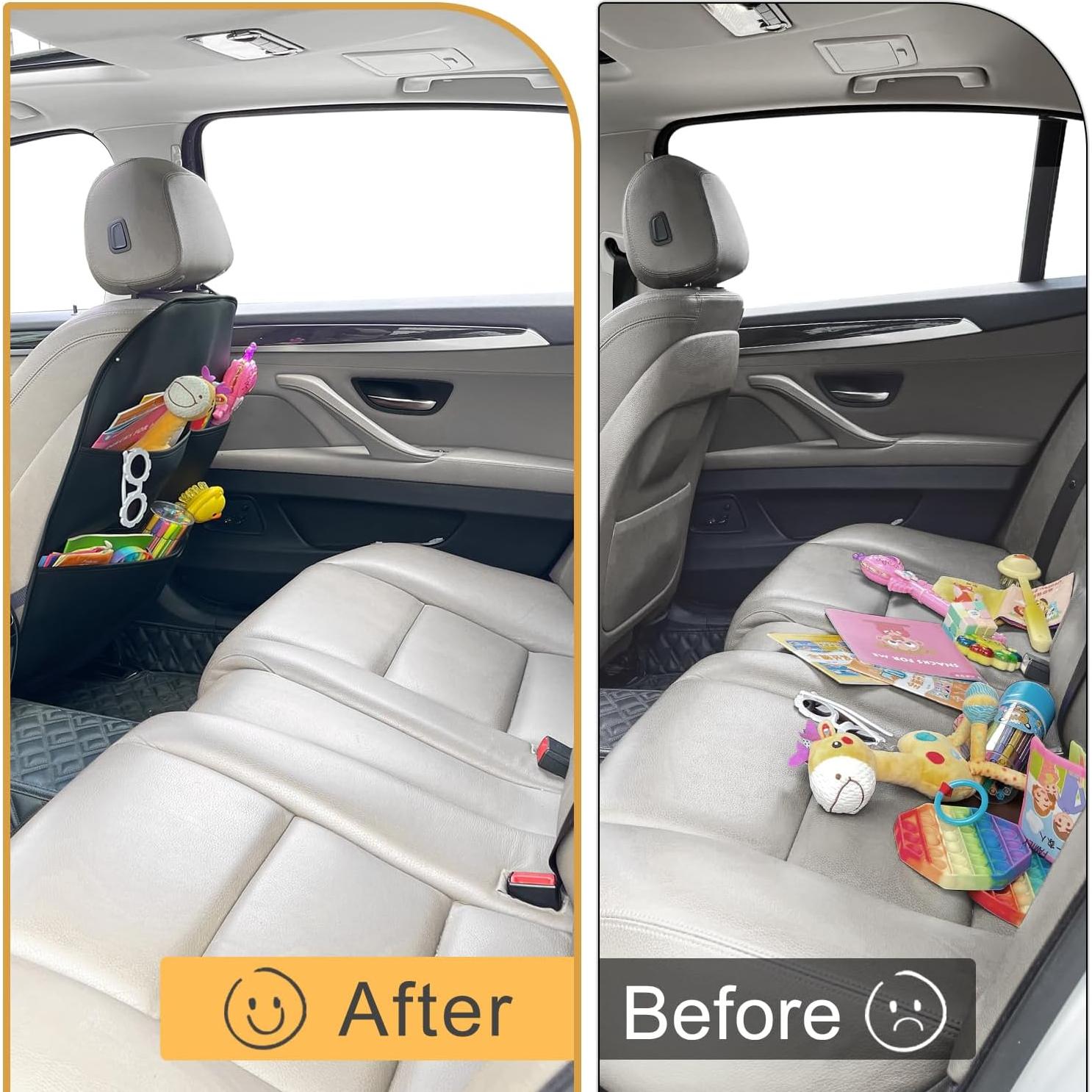 Paquete de 2 Protectores de Asiento Trasero BEITK Negro