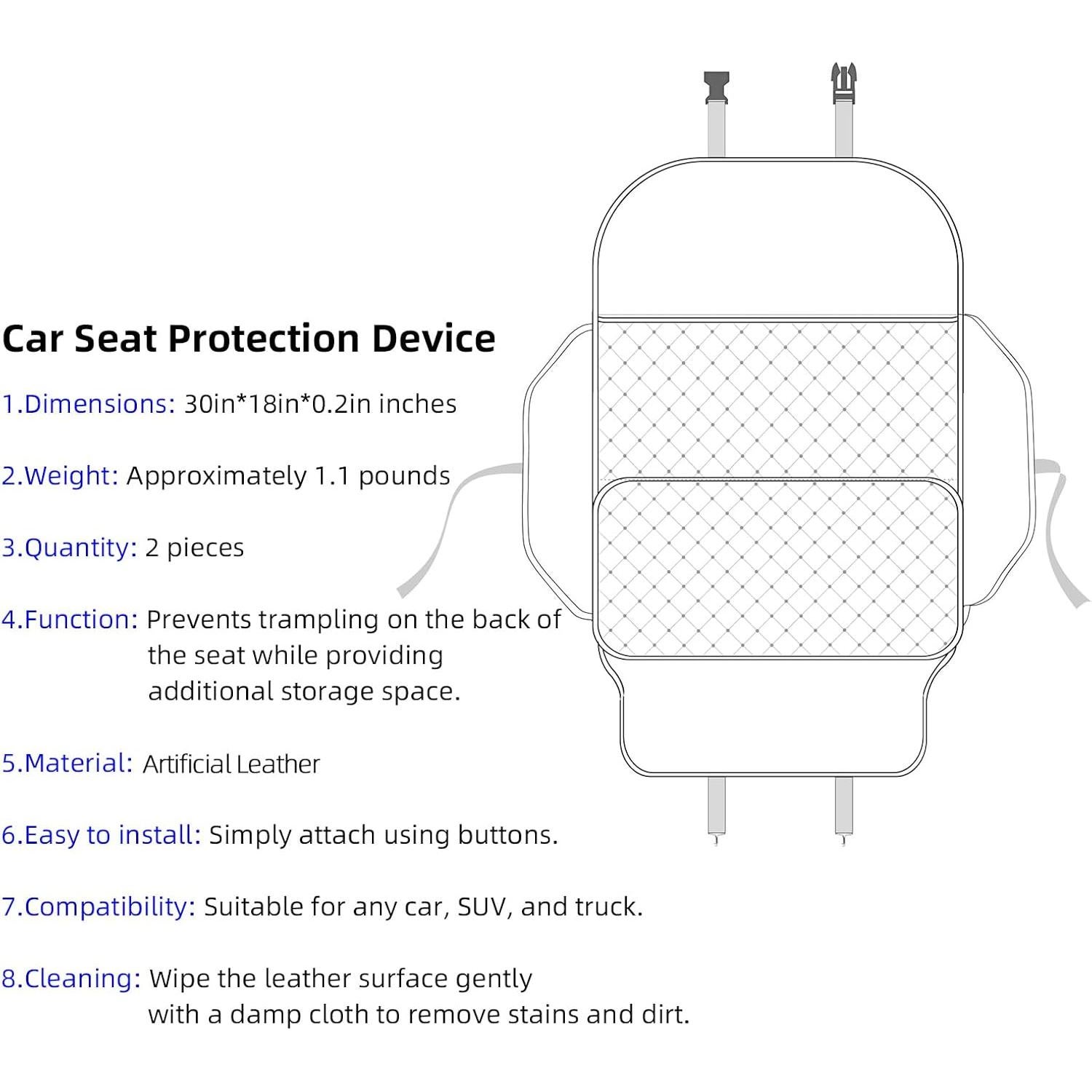 Protector de Respaldo de Asiento TAIKOO con Organizador Negro